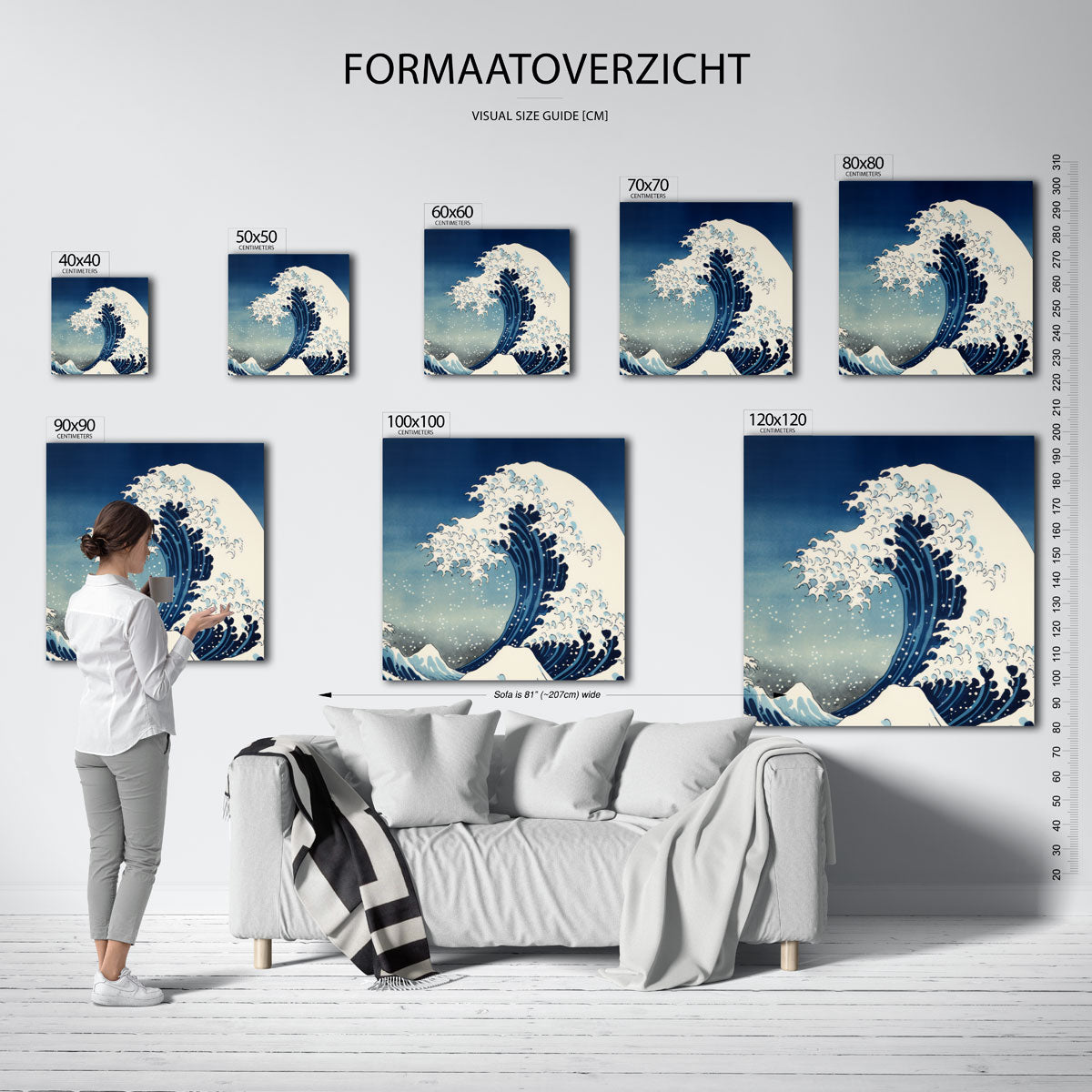Grote golf – vierkante muurposter met kleurrijke illustratie