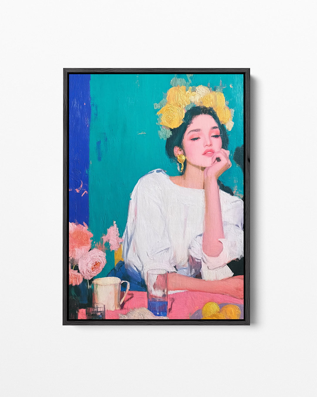Dromerige portret compositie – Vrouwelijk – staand wanddecoratie kunstwerk