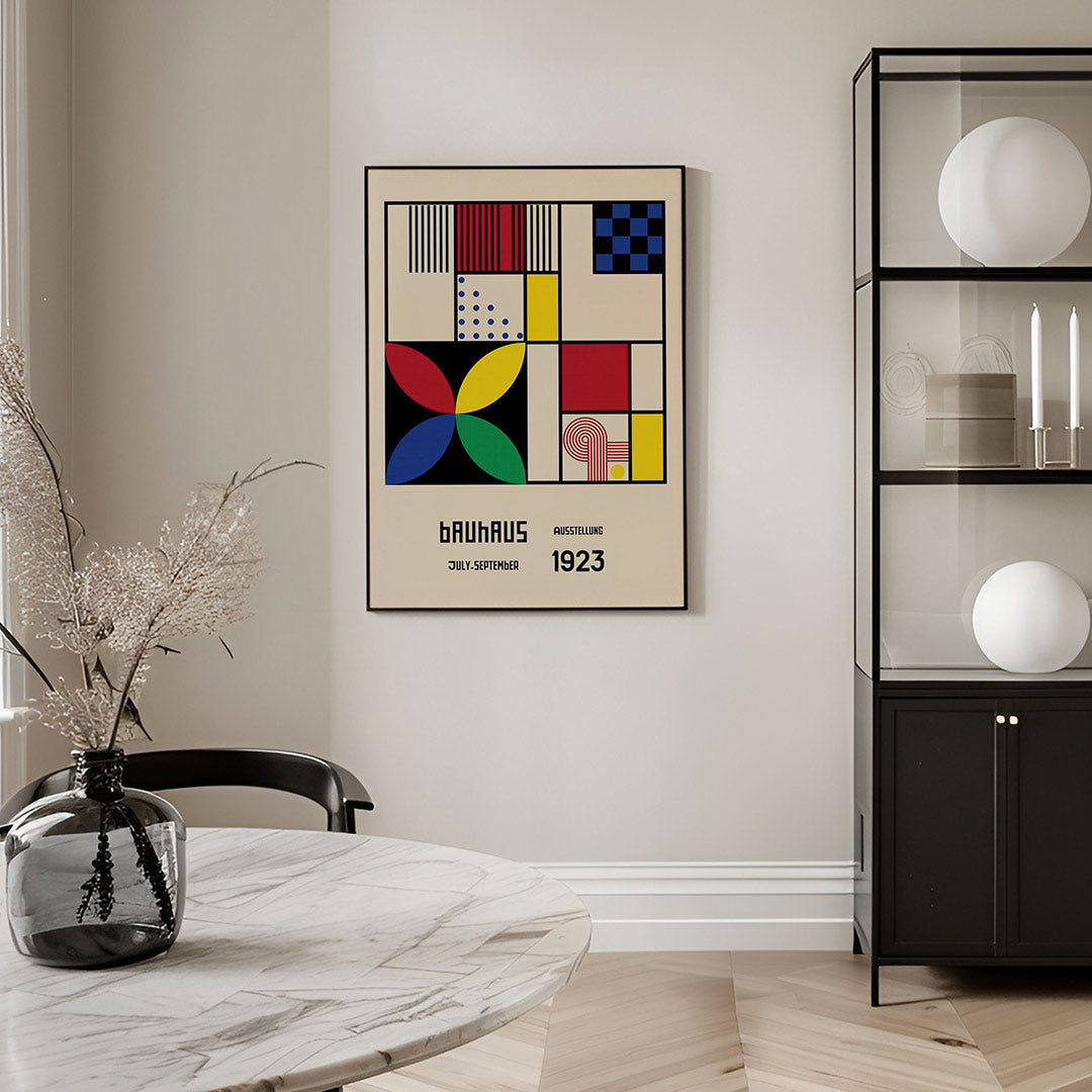 Vorm en kleur – geometrische Bauhaus poster in staand formaat