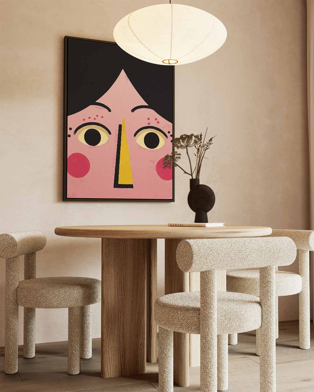 Vrolijk Gezicht Portret – staand kunstwerk voor modern interieur