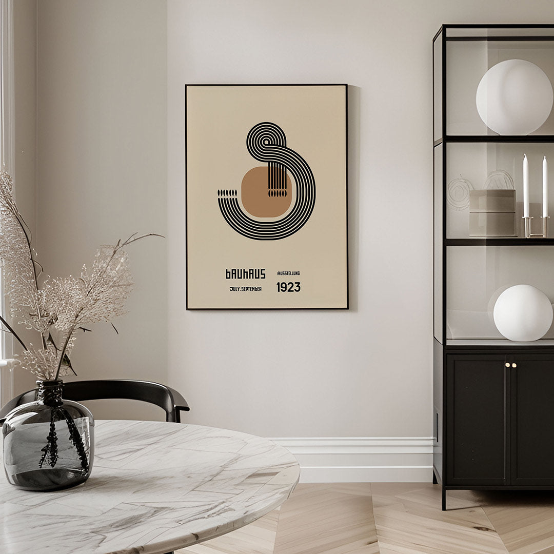 Lijnen en vormen – geometrische Bauhaus poster in staand formaat