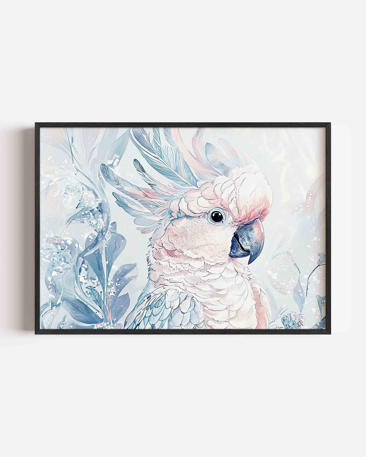 Papegaai met bladeren – dieren landscape poster als wanddecoratie