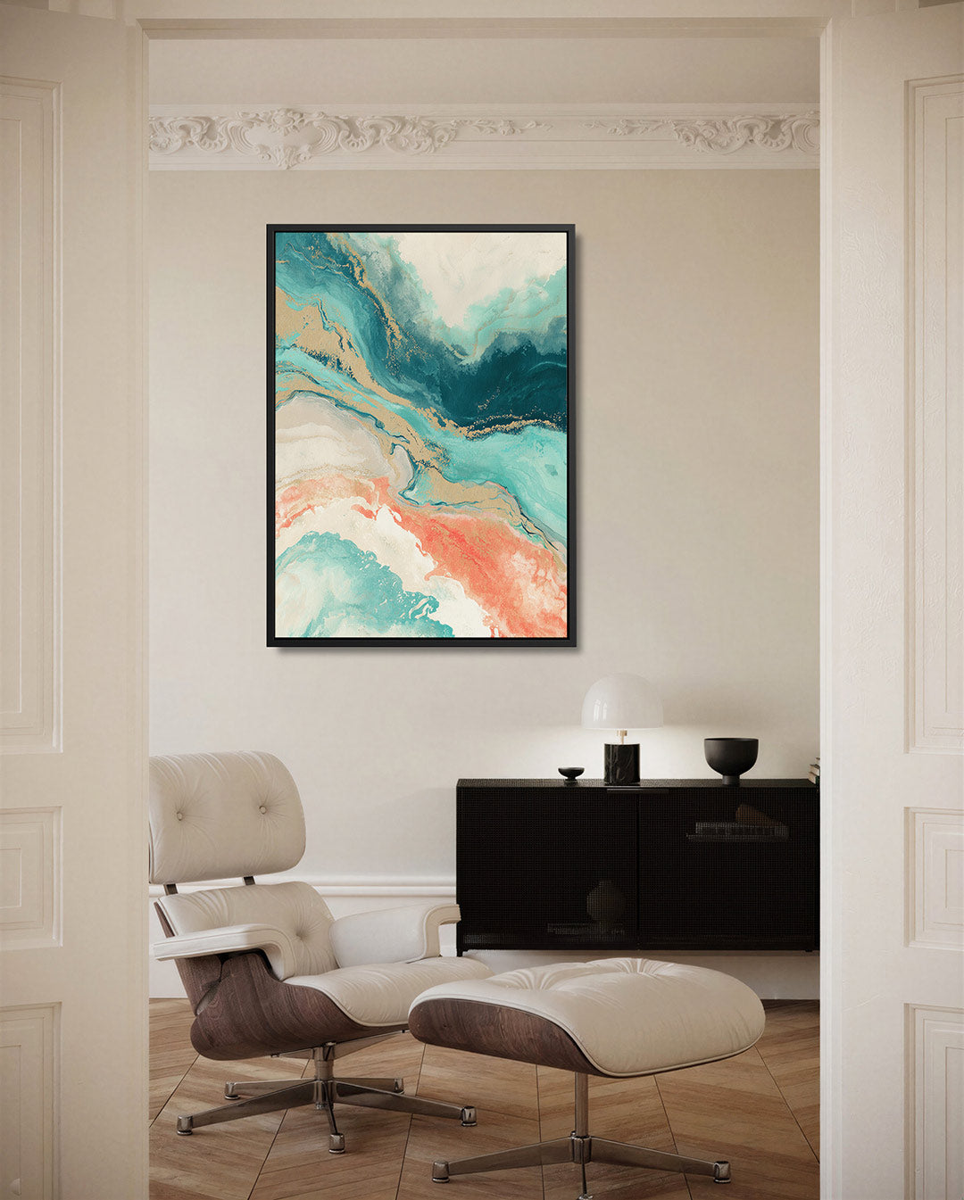 Kleurrijke vloeiende vormen – staand wanddecoratie kunstwerk