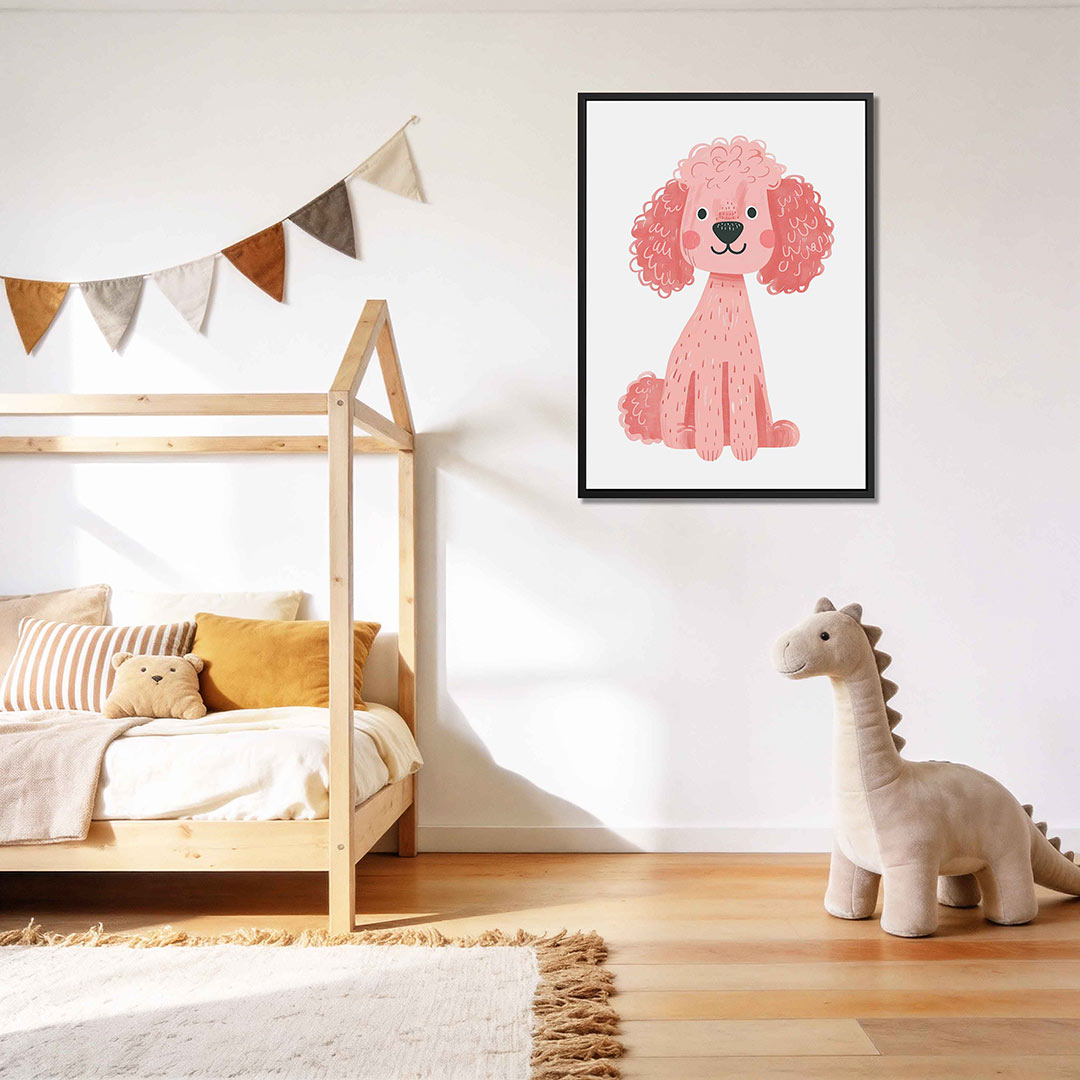 Vrolijke hond illustratie – kunstwerk als stijlvolle wanddecoratie