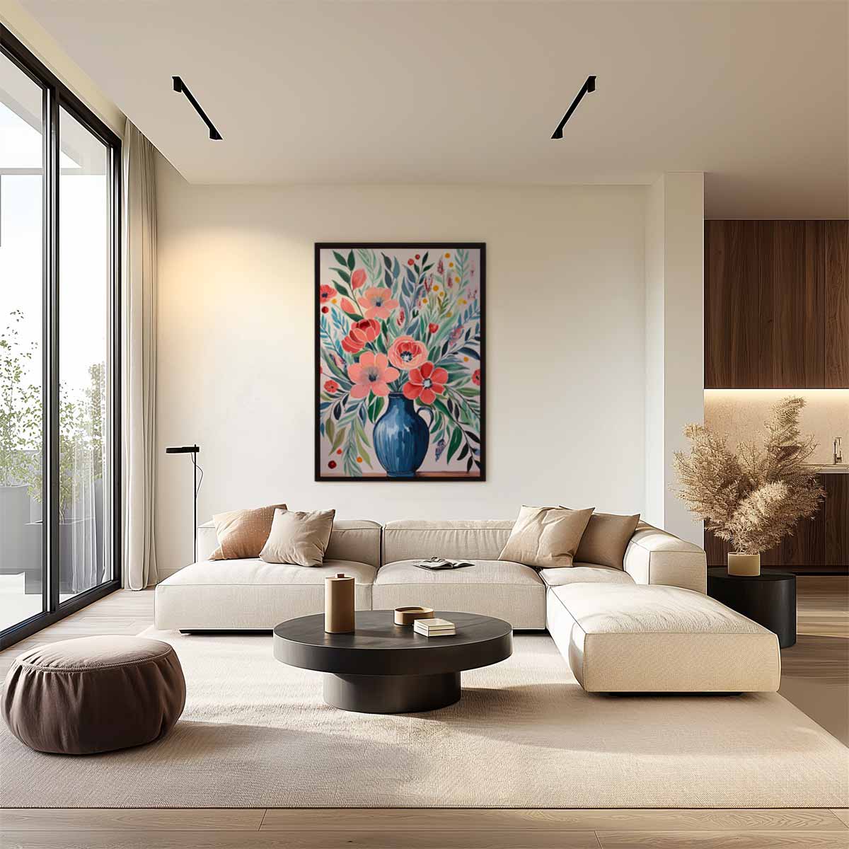 Bloemrijke Vase – staand kunstwerk voor modern interieur