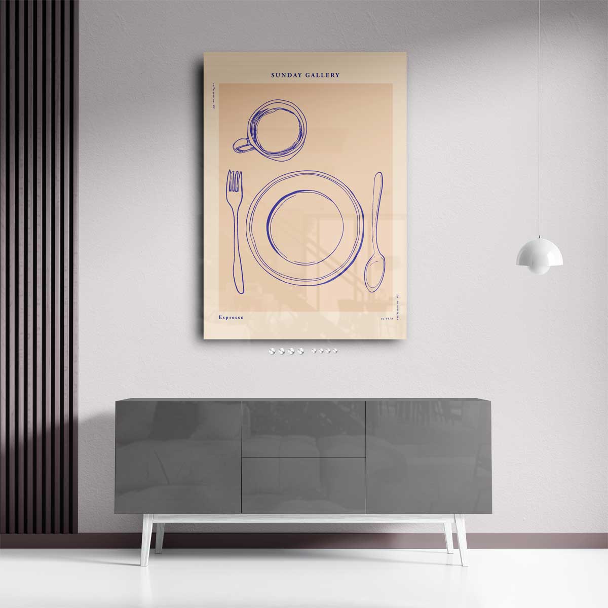 Minimalistisch Ontbijt – staand kunstwerk voor modern interieur