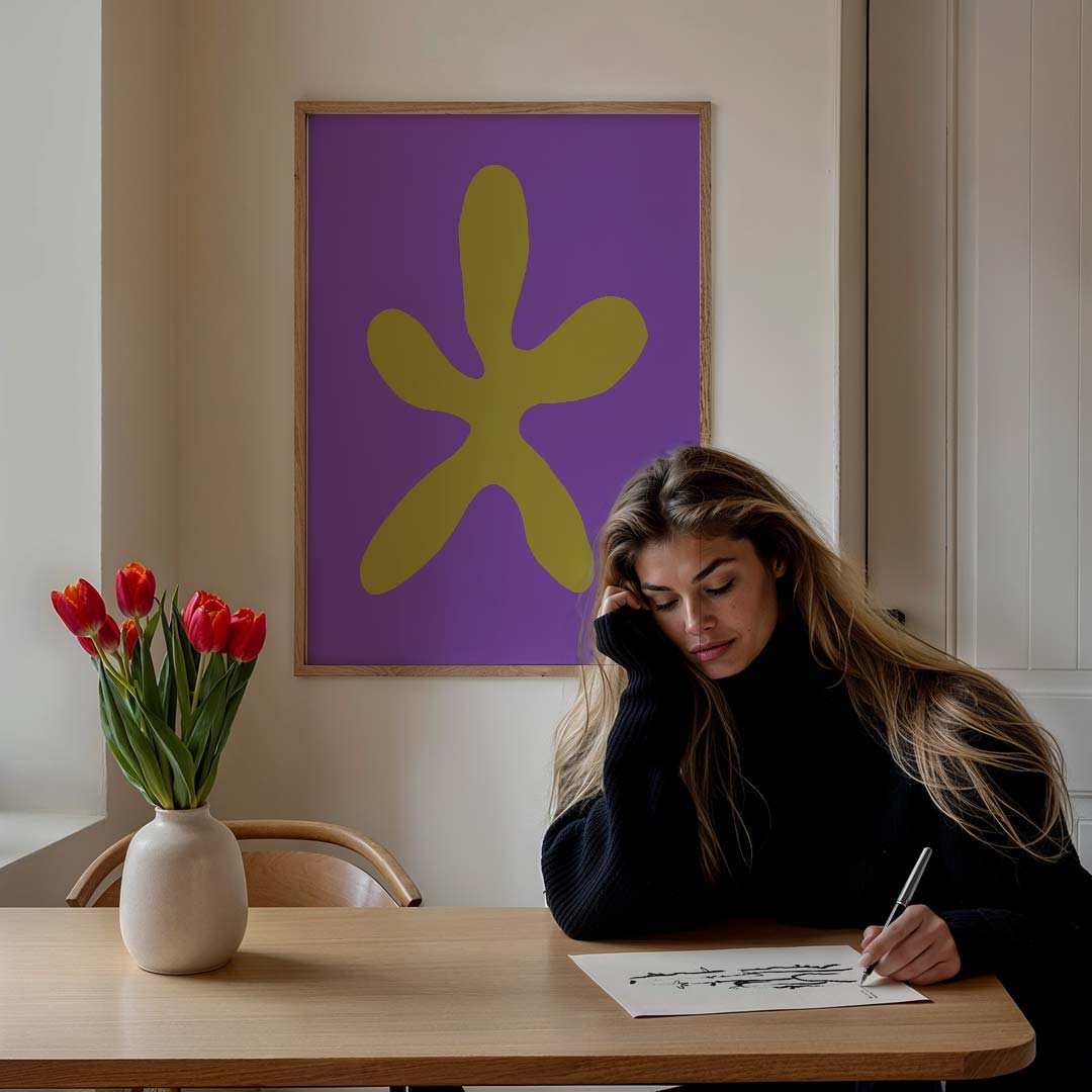 Stijlvolle Vormen – staande muurposter met kleurrijke abstracte vormen