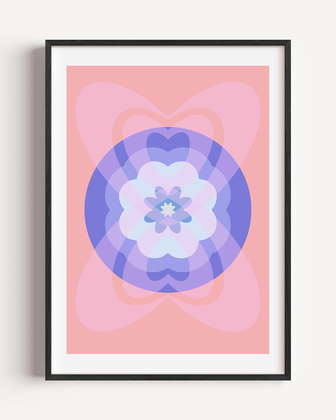 Dromerige Bloemenmandala – moderne portret poster als wanddecoratie