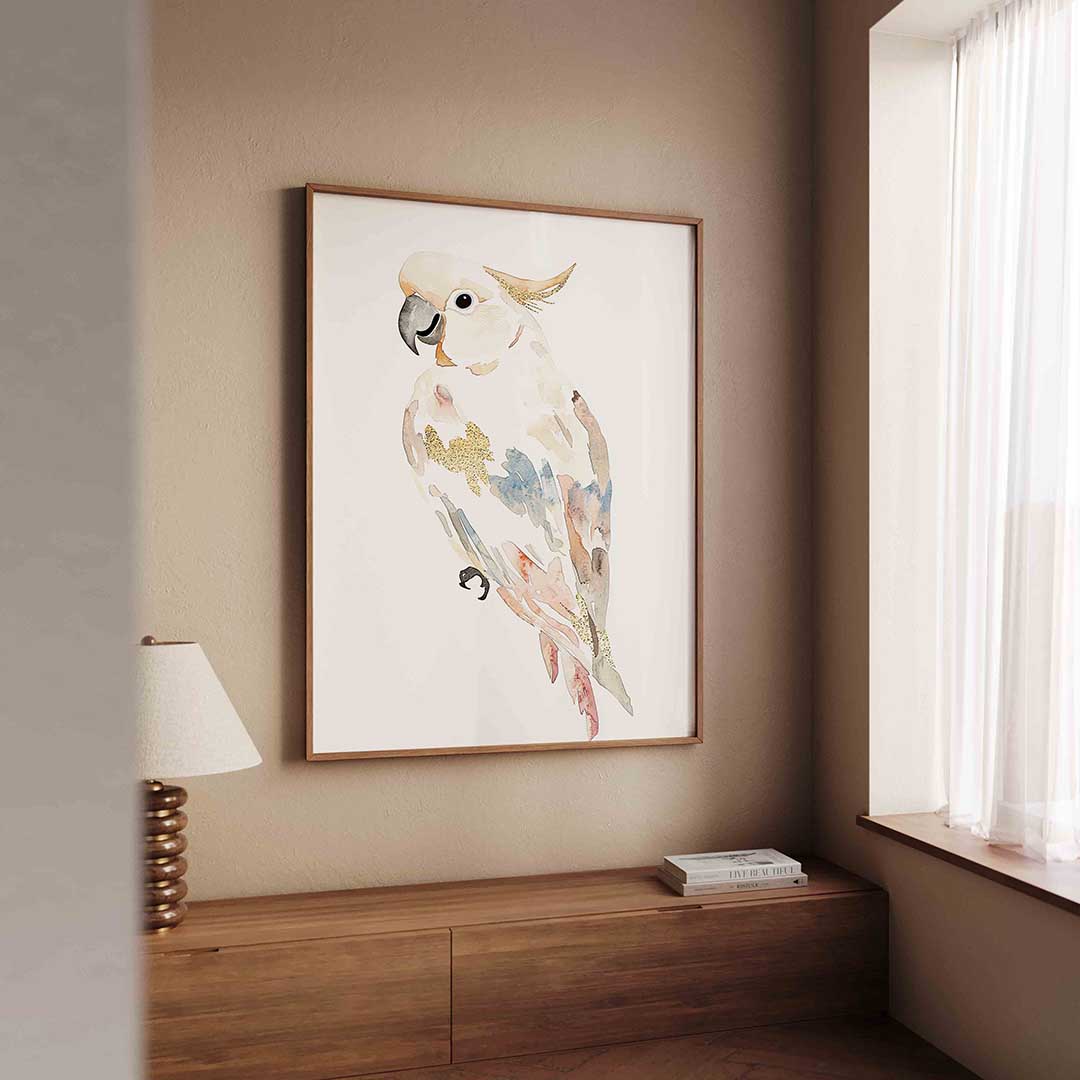 Papegaai aquarel – dierenillustratie als portret poster