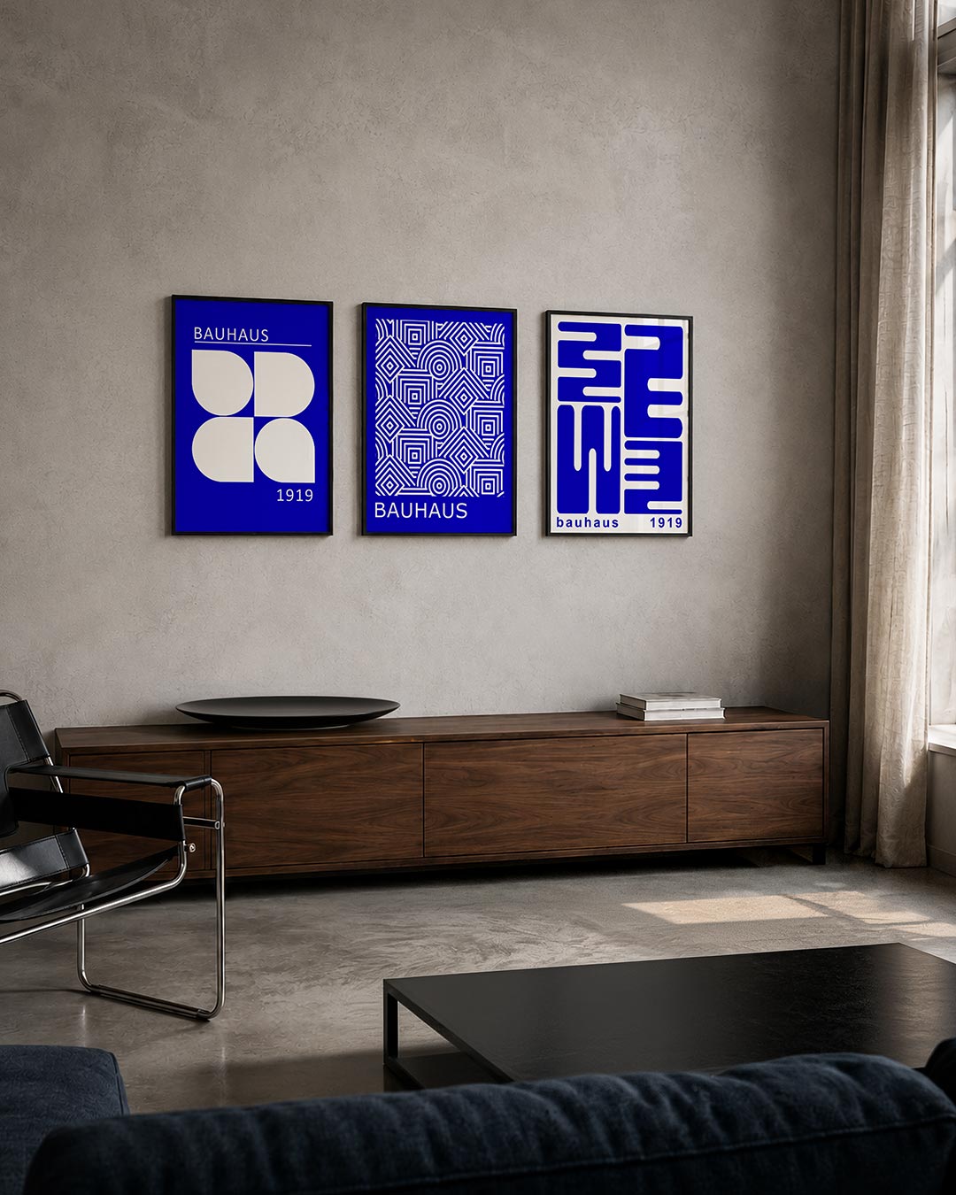 Vorm en kleur posterset – tweede productweergave – deze posterset in drie delen toont een levendig spel van witte