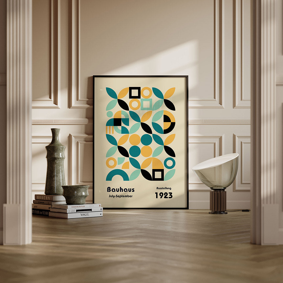 Vormritme en kleur – moderne Bauhaus wandkunst als poster