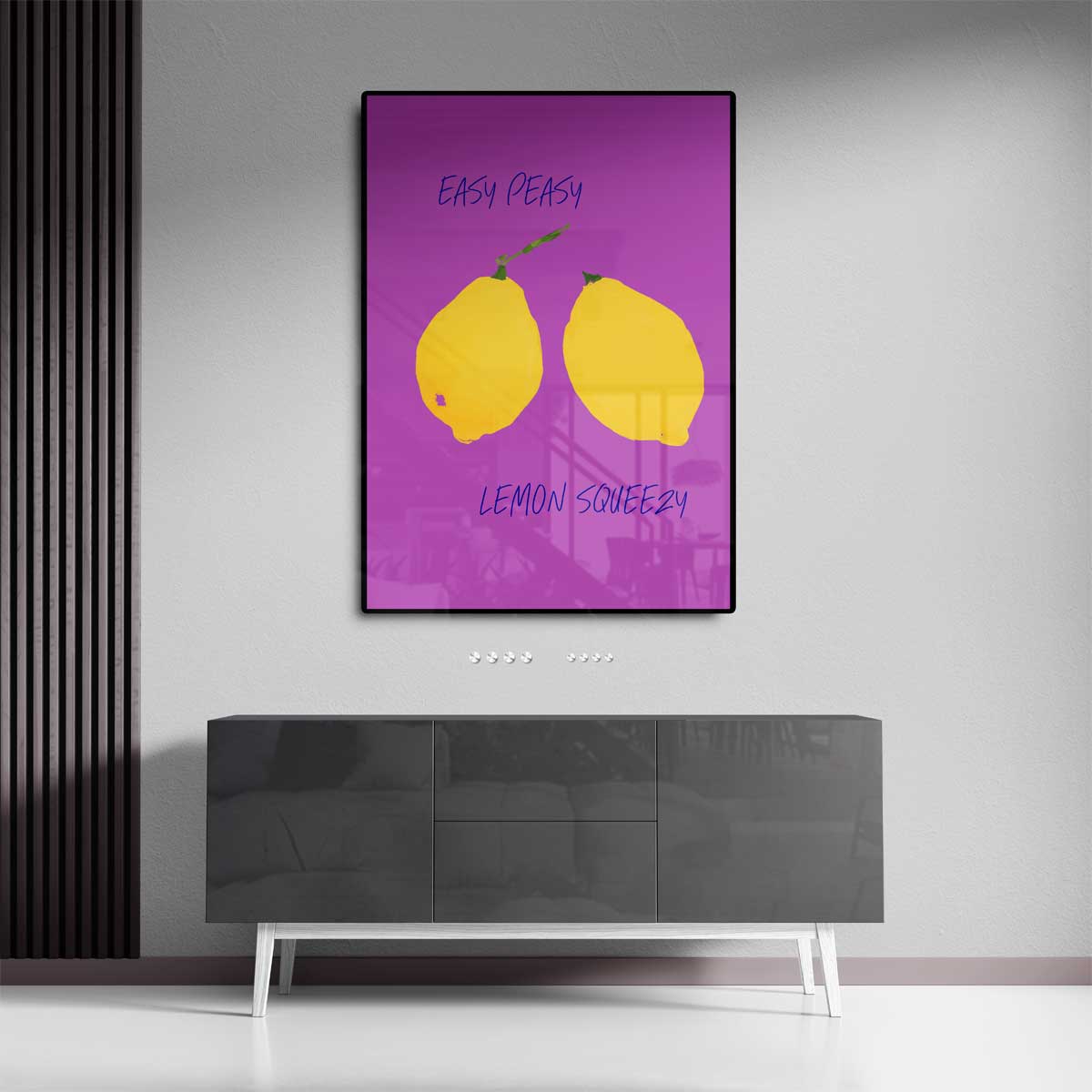 Easy Peasy Lemon Squeezy Poster – dibond wanddecoratie in staand formaat