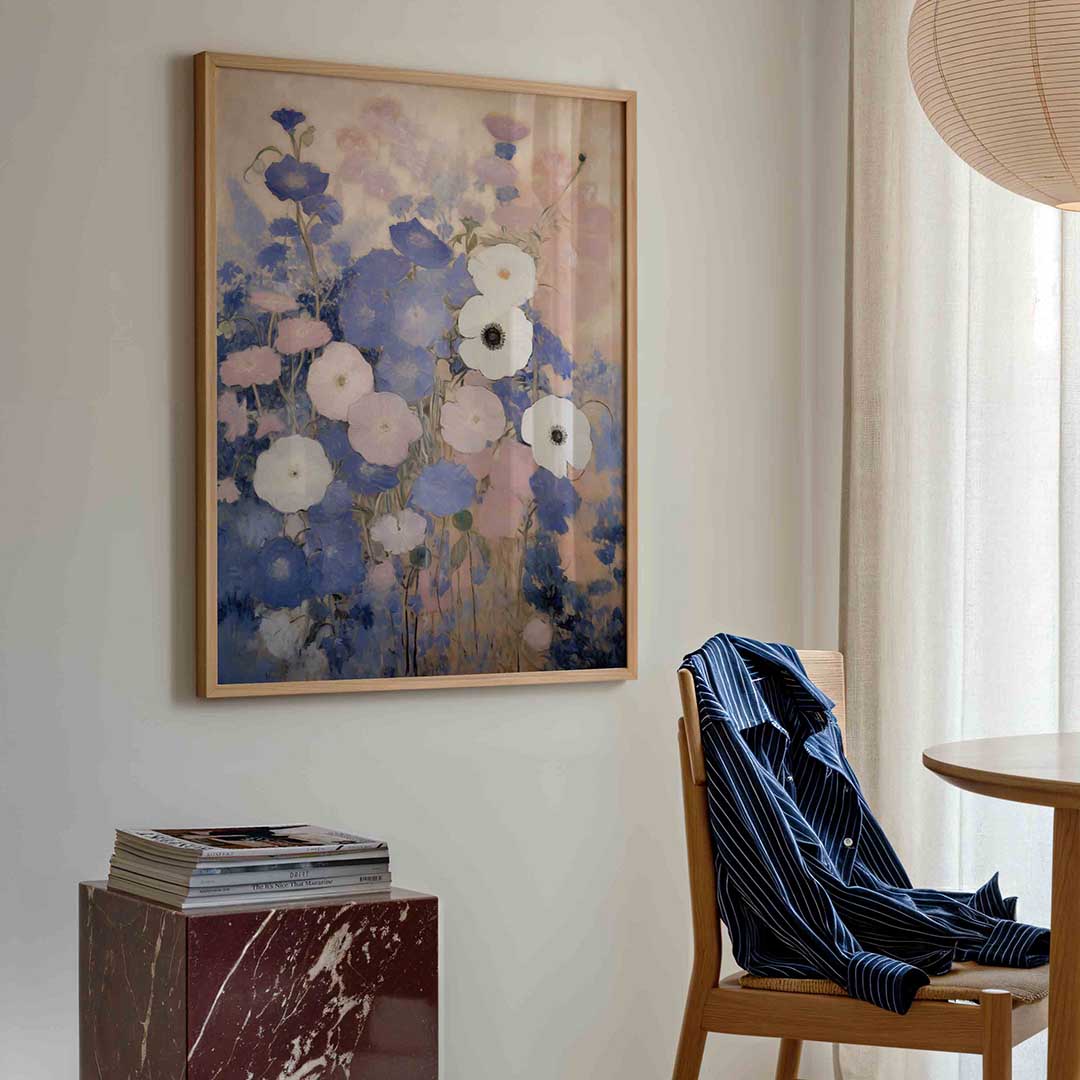 Bloemen in pastel – bloemen poster in staand formaat