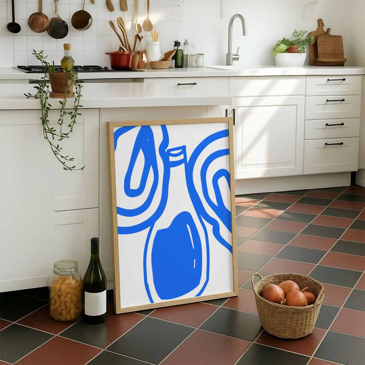 Abstracte Vormen – staande muurposter voor keuken of eethoek