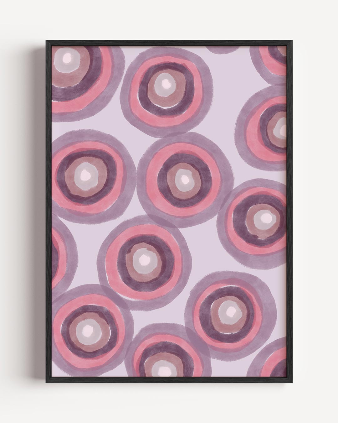Vrolijke Retro Cirkelpatronen – moderne portret poster als wanddecoratie