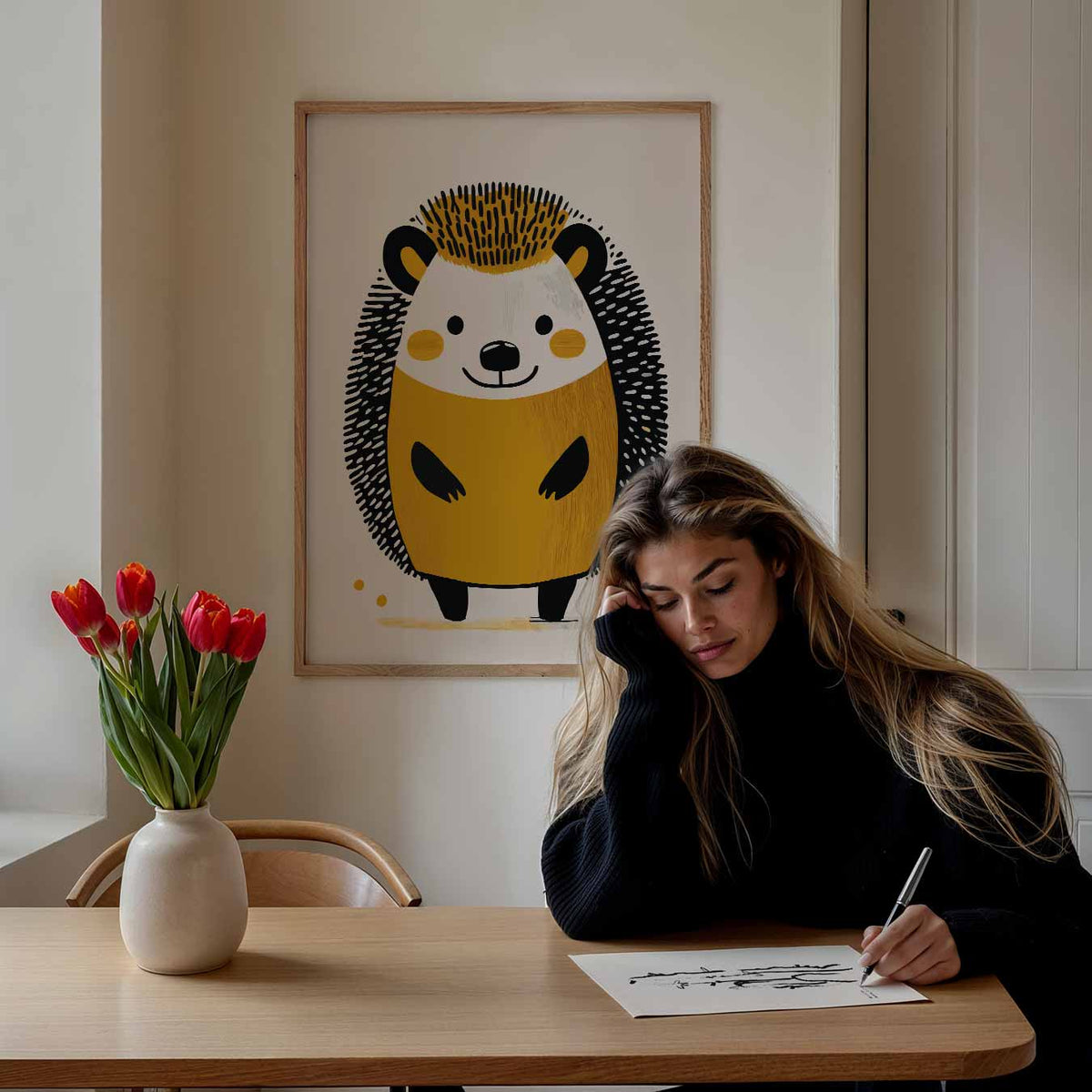 Schattige Egel Illustratie – staande muurposter voor de kinderkamer