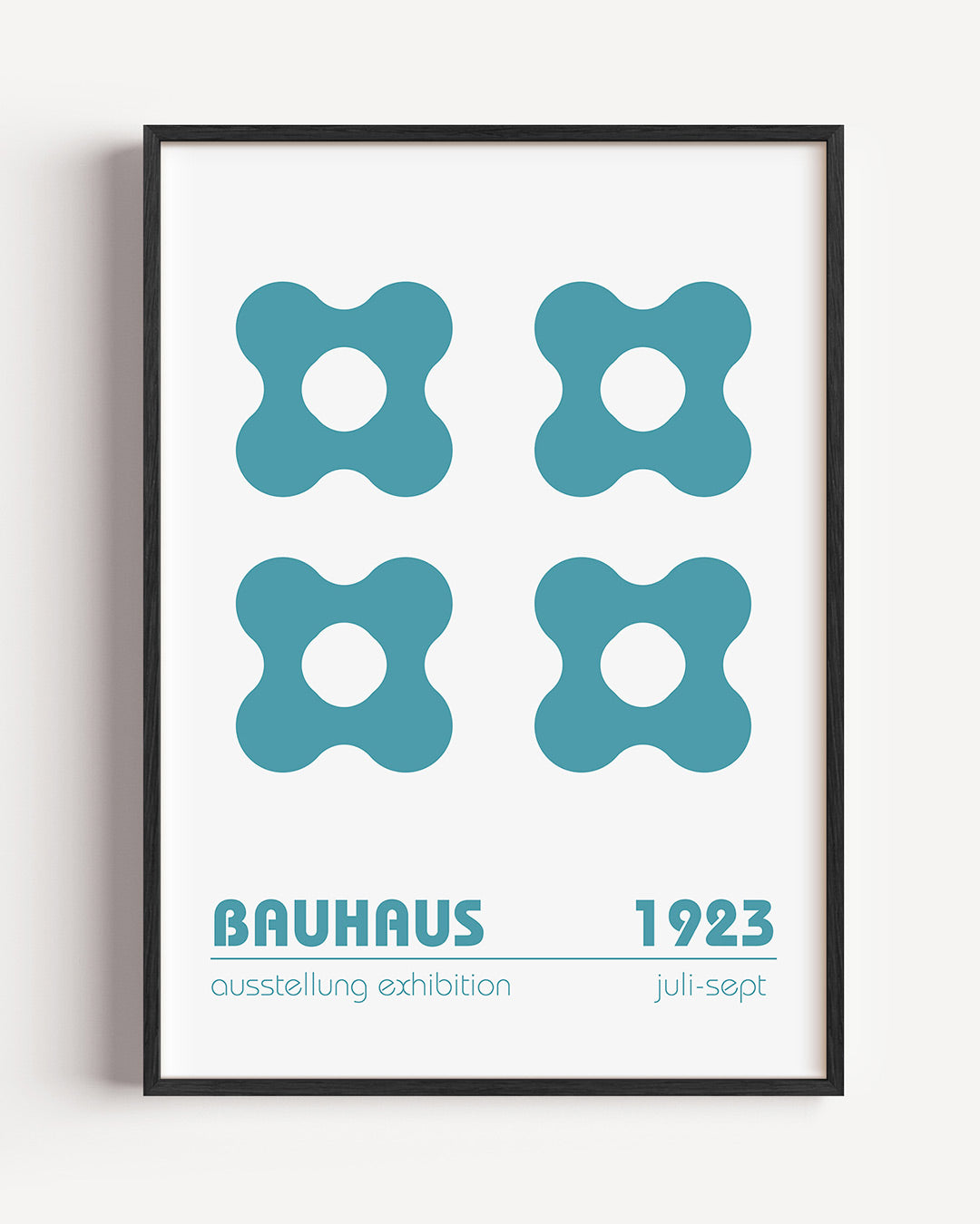 Vormritme en kleur – staande Bauhaus poster als wanddecoratie