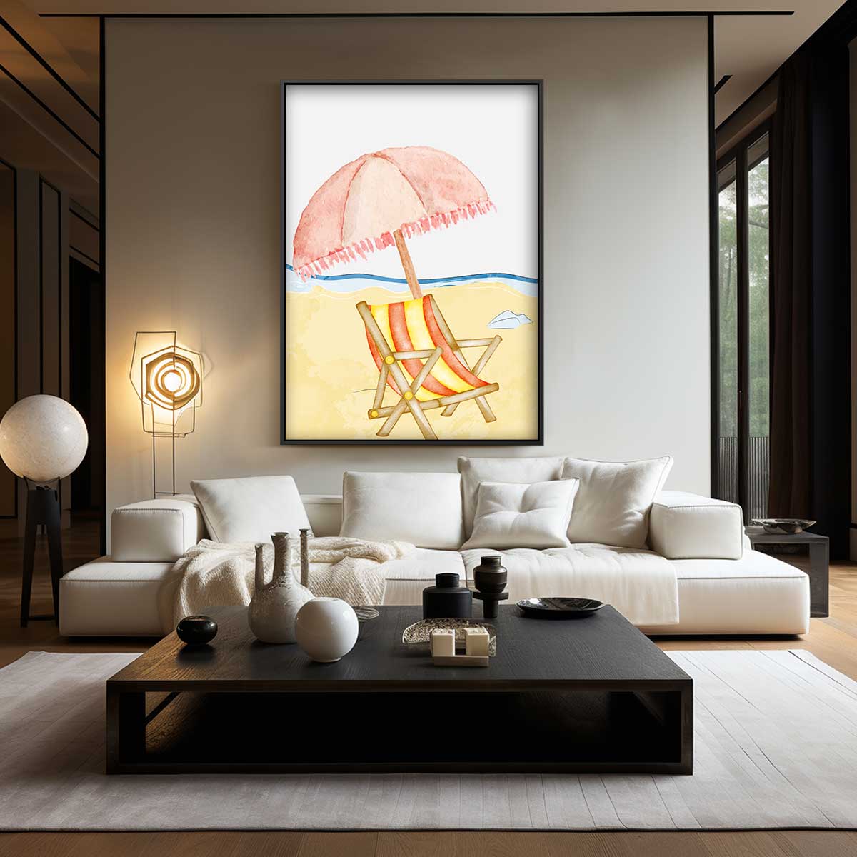 Zomerse Stranddag – modern portret kunstwerk van WallArtistic