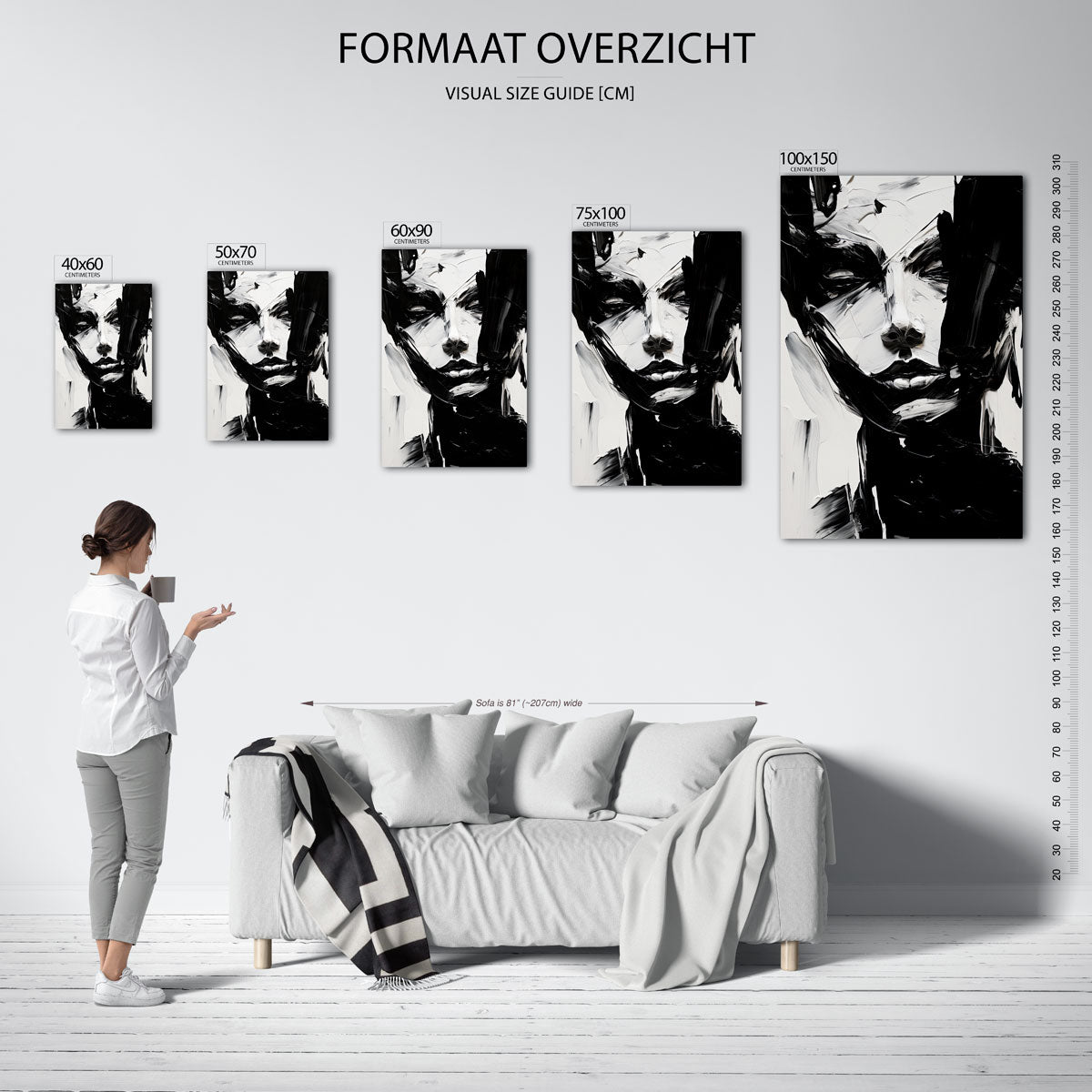 Abstracte – staande wanddecoratie van WallArtistic