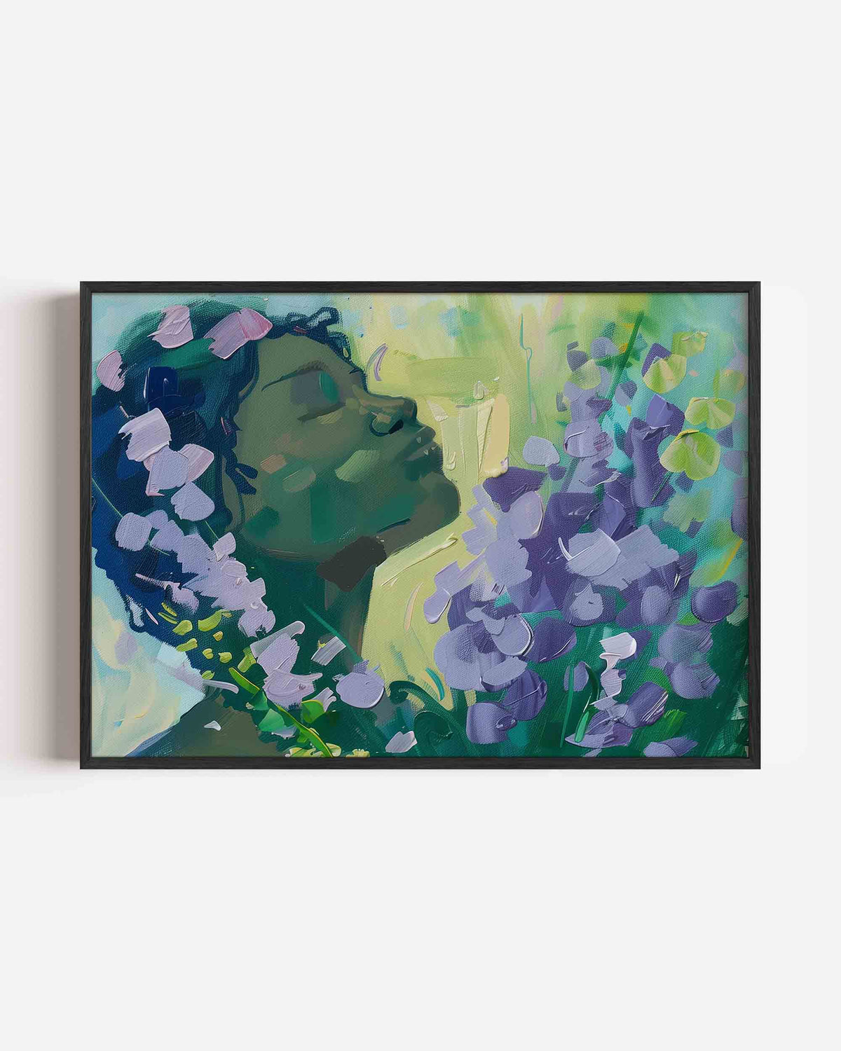 Bloemen en gezicht – bloemen landscape poster als wanddecoratie