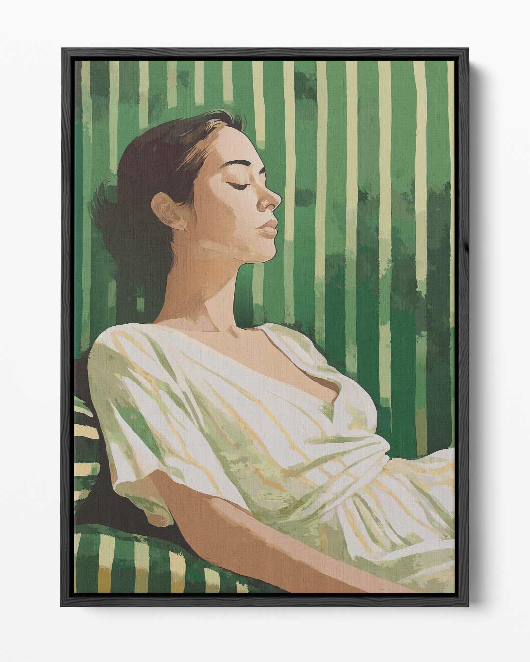 Rust in Groen – portret kunstwerk als wanddecoratie