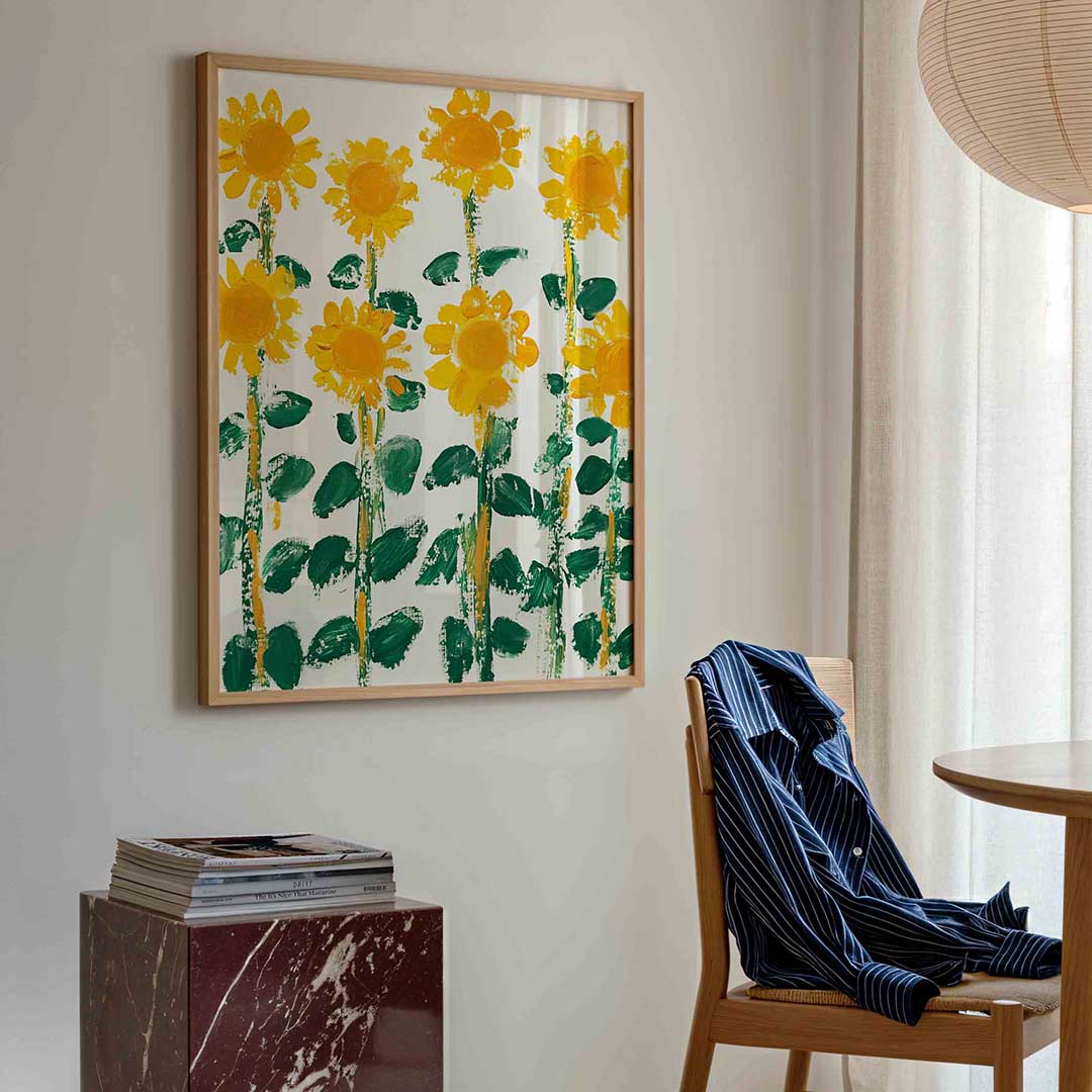 Zonnebloemen – bloemen poster in staand formaat