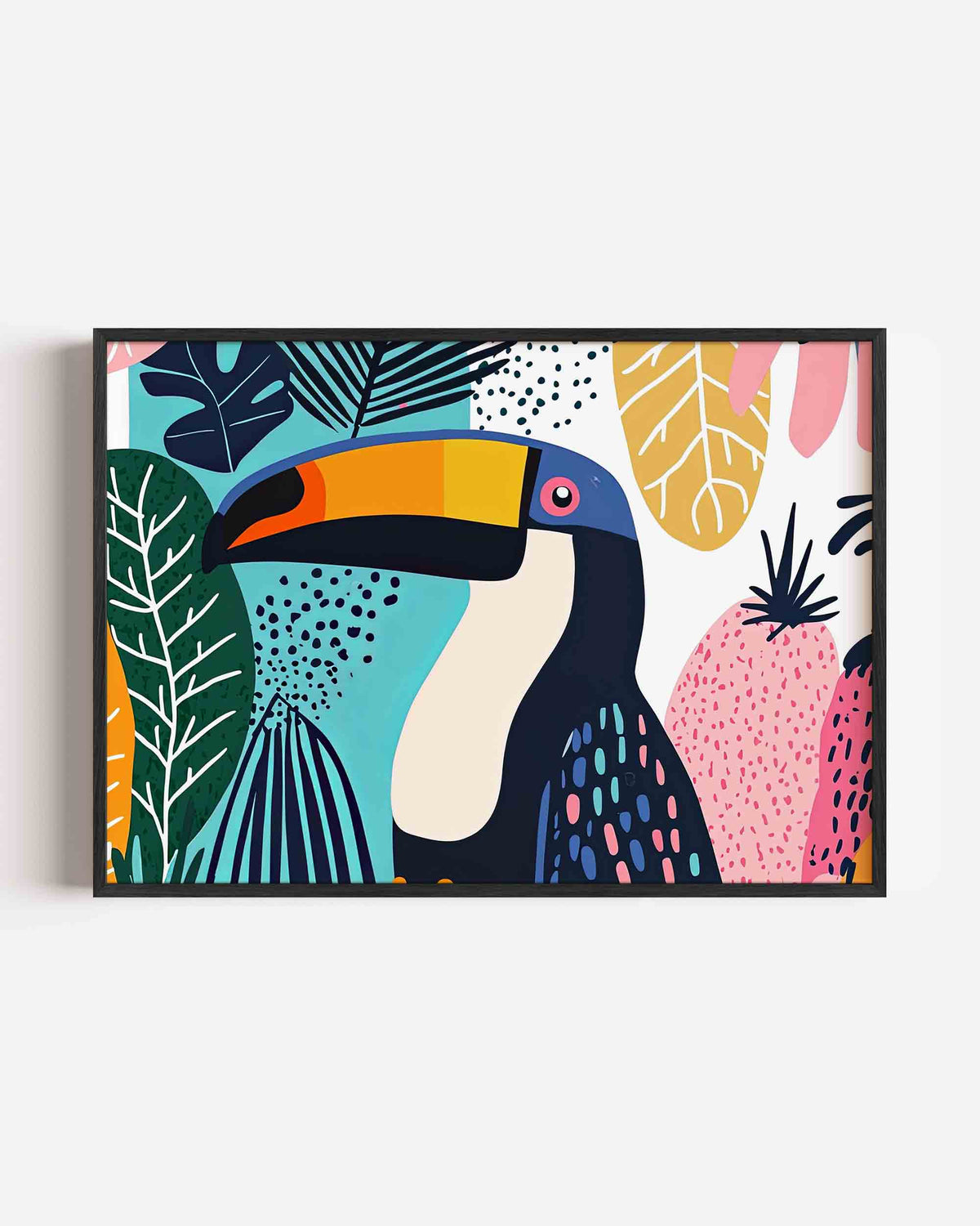 Toekan en bladeren – dieren landscape poster als wanddecoratie