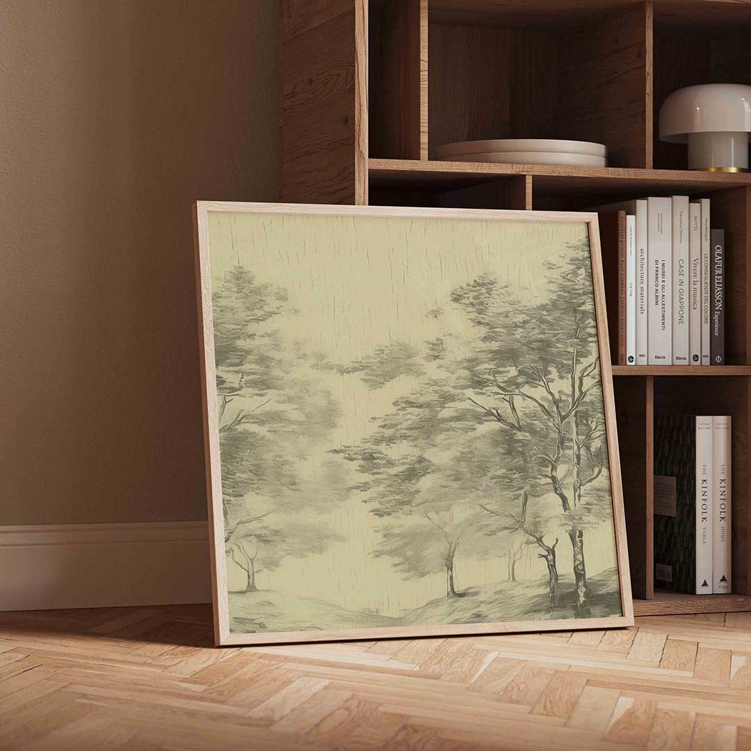 Bomenlandschap – vintage wandkunst als vierkante poster