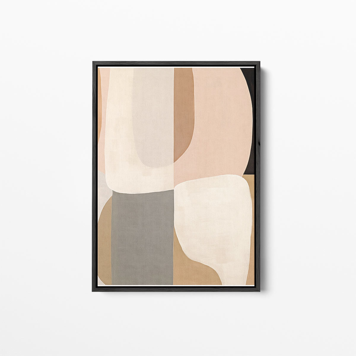 Minimalistische Abstractie in Aardetinten – canvas kunstwerk als wanddecoratie