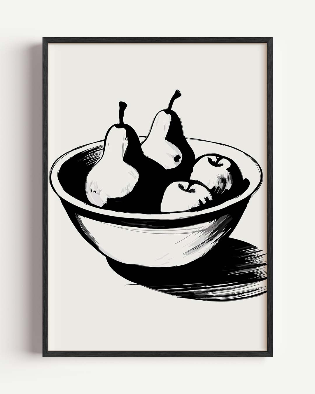 Smaakvolle Fruitschaal Illustratie – keuken portret poster als wanddecoratie