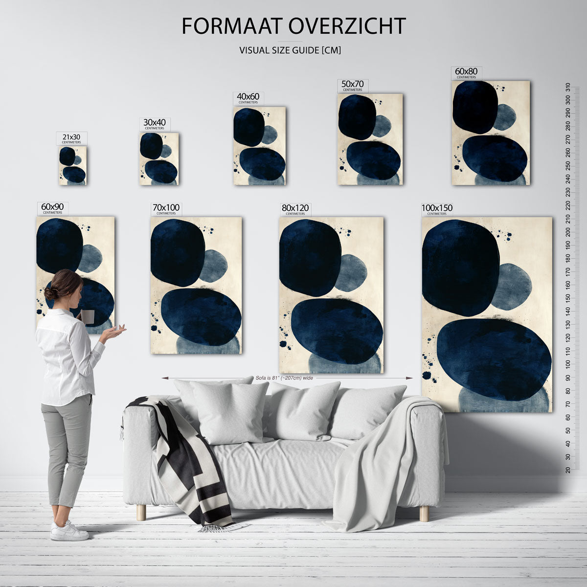 Abstracte vormen – staande muurposter met abstracte vormen