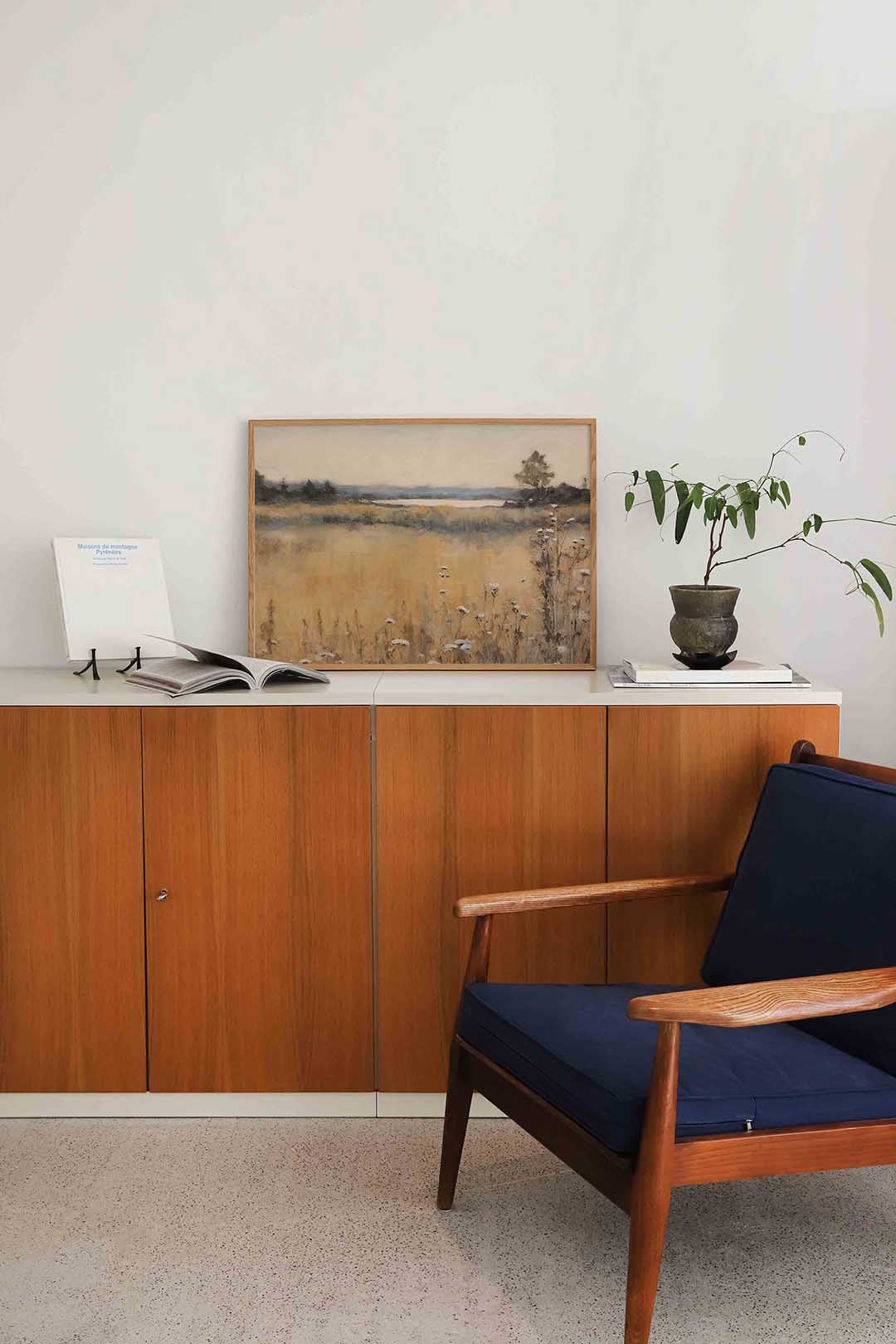 Landschap met bloemen – moderne landscape wanddecoratie van WallArtistic