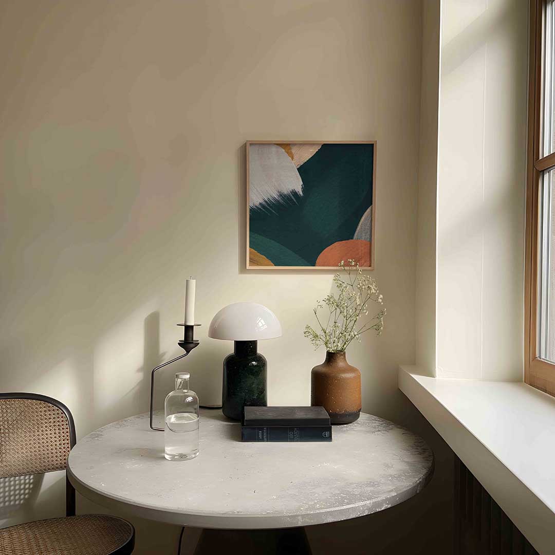 Abstracte penseelstreken – artistieke poster in vierkant formaat