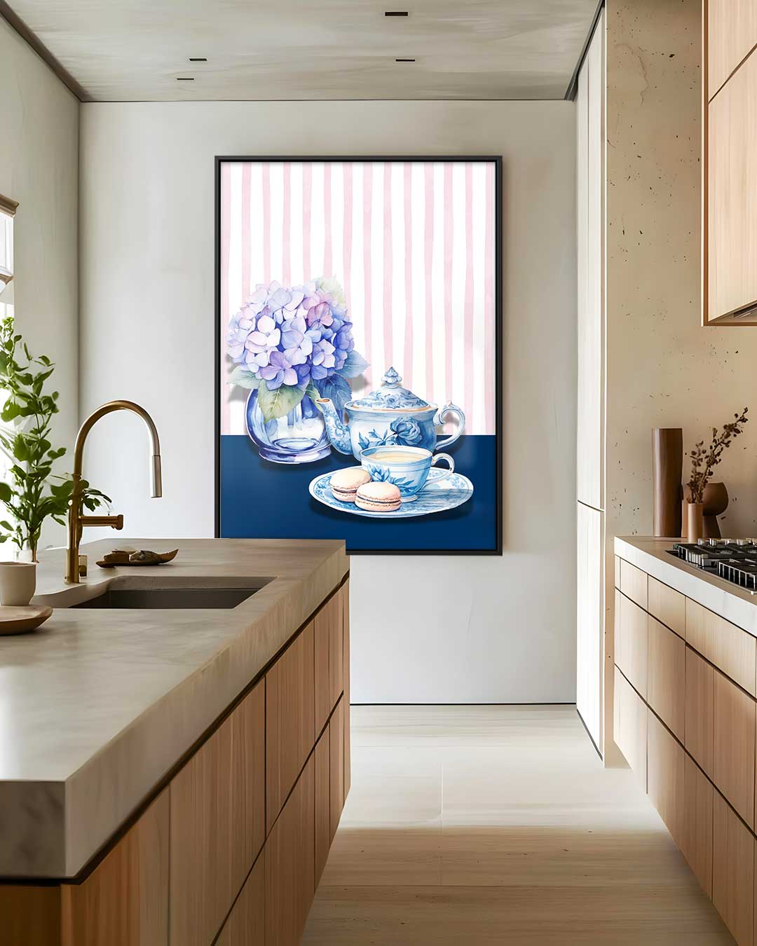 Romantisch Thee Moment – staand kunstwerk voor modern interieur