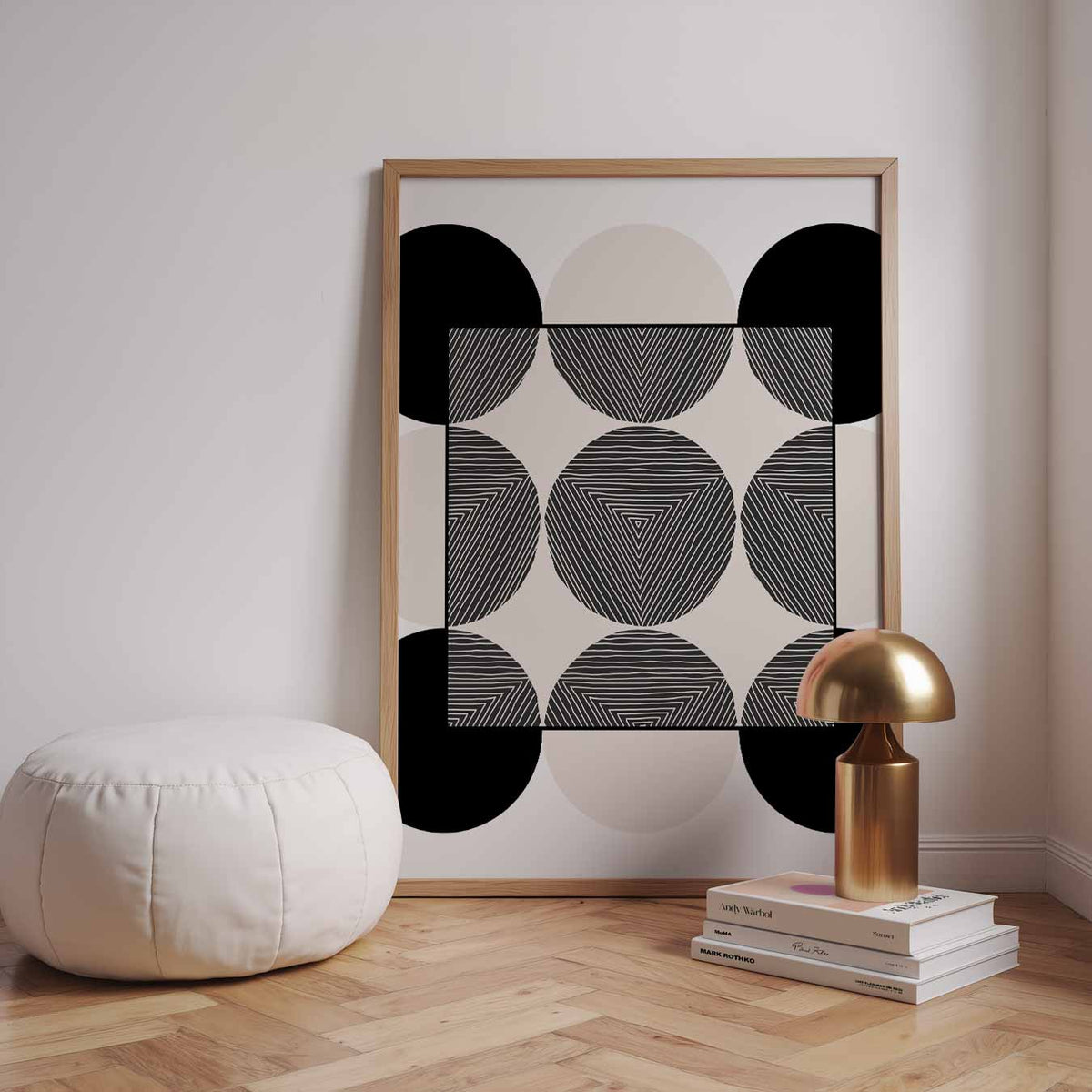 Geometrische Cirkel – staande kleurrijke abstracte wanddecoratie van WallArtistic