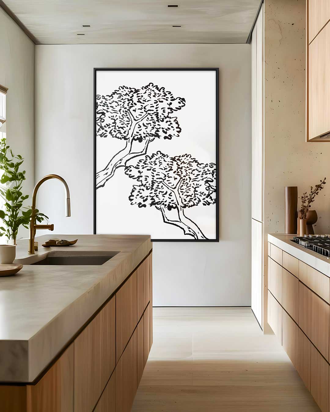 Dansende Bomen aan de Hemel – canvas wanddecoratie in portret formaat