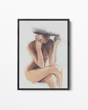 Zittende vrouw silhouet – staand wanddecoratie kunstwerk
