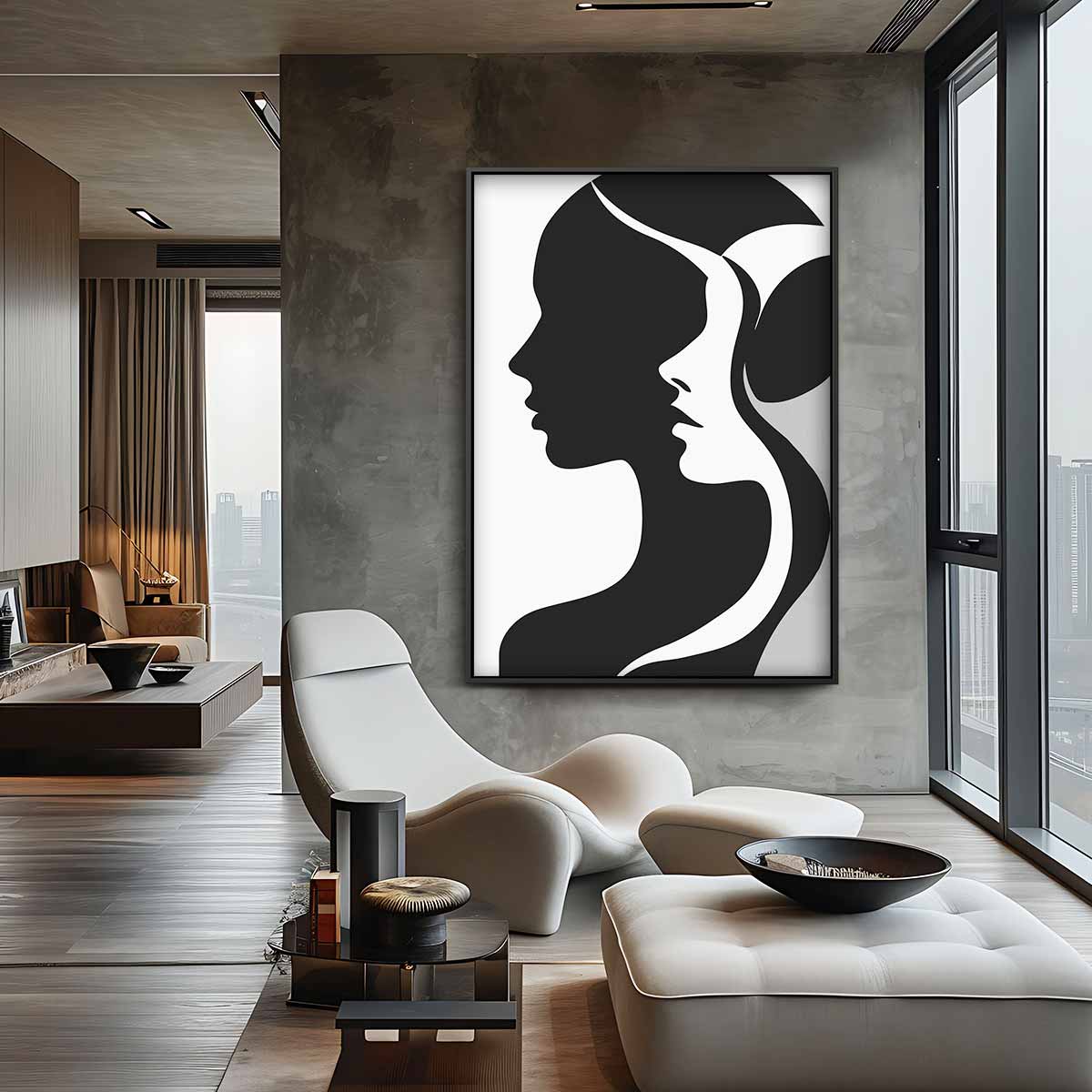 Schaduwprofielen – canvas wanddecoratie in portret formaat