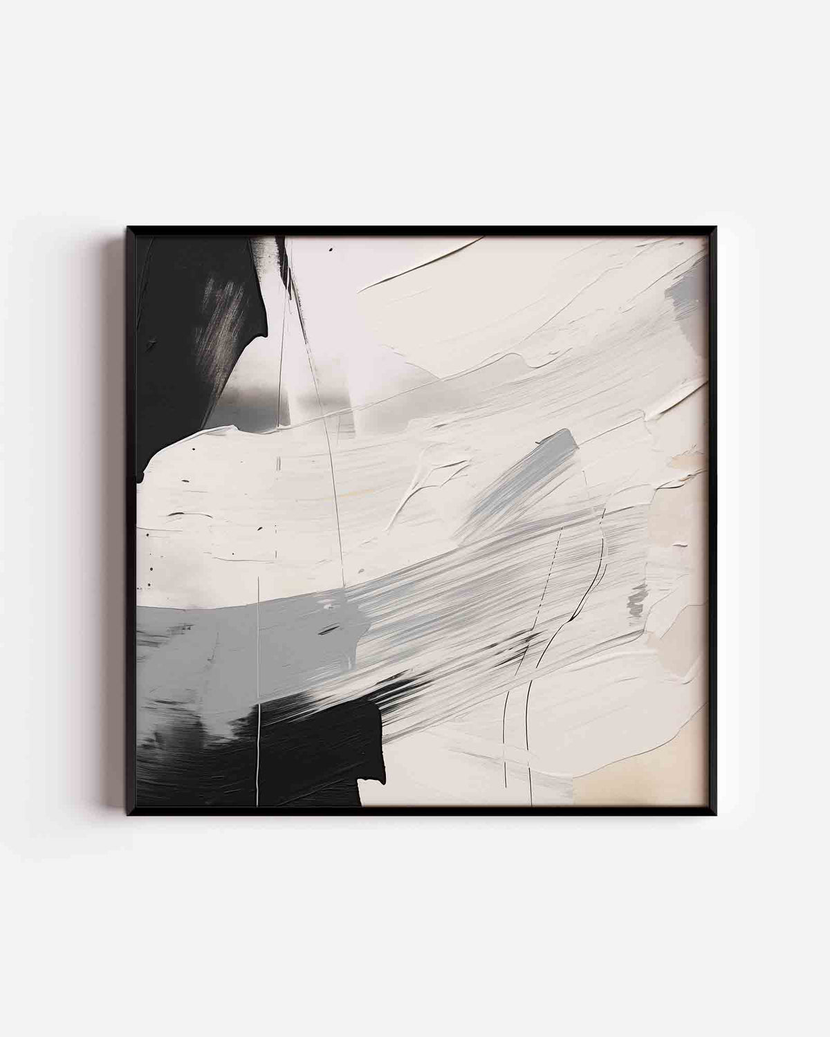 Abstracte zwart en wit – abstracte vierkante poster als wanddecoratie