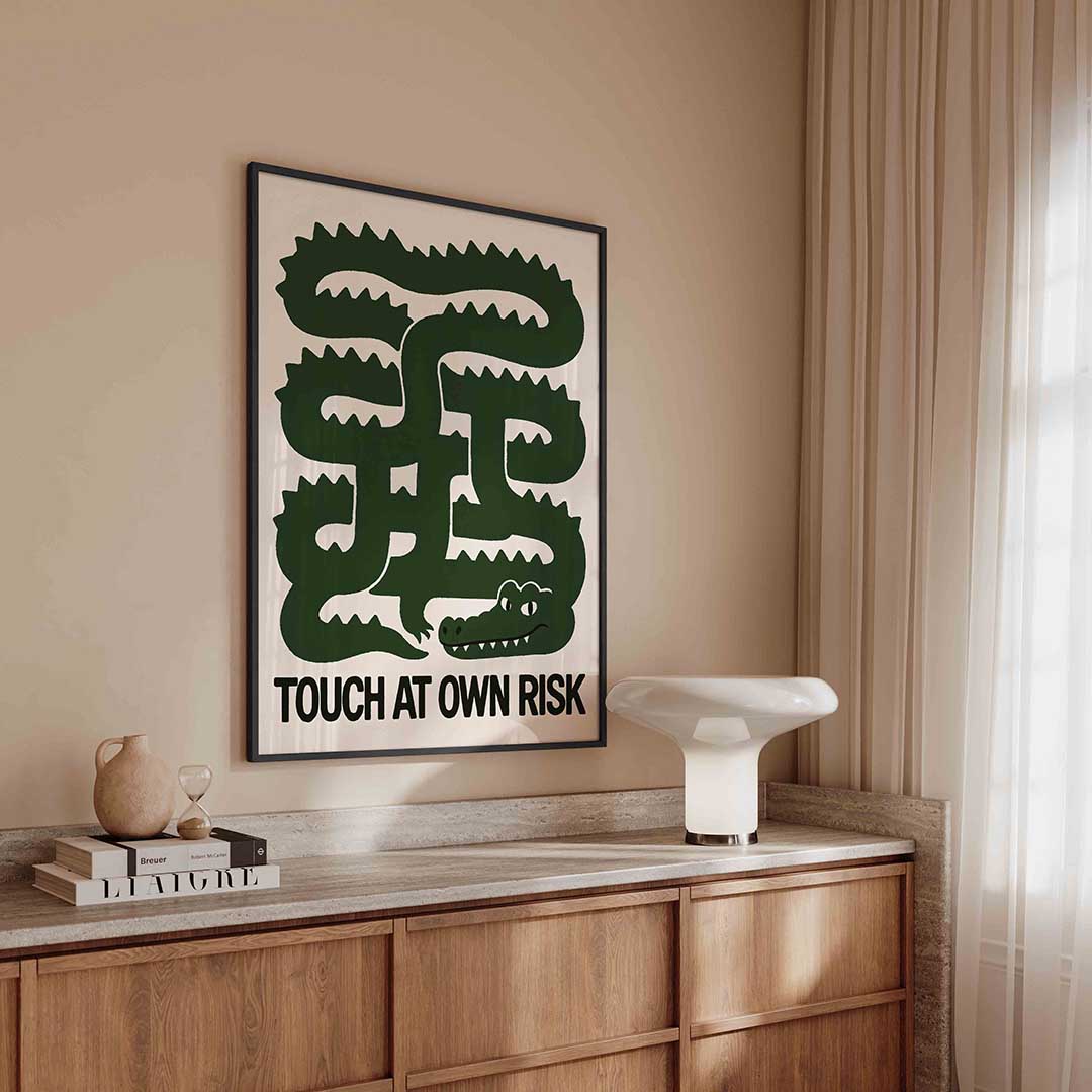 Krokodil met tekst – urban poster in staand formaat