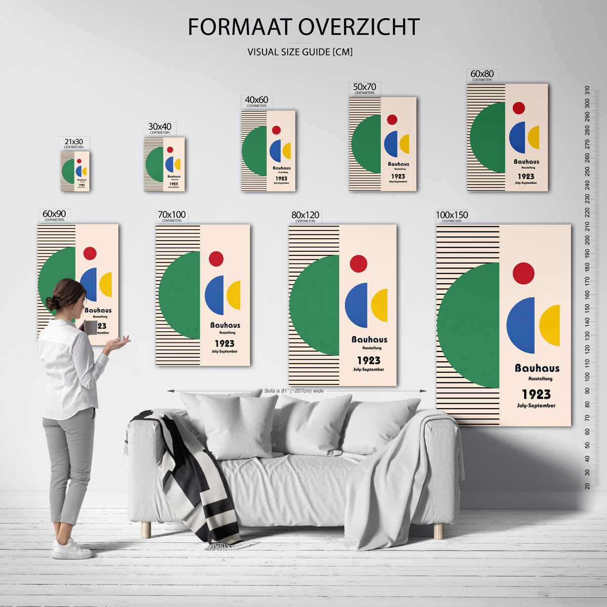 Vormen en lijnen – geometrische poster in Bauhaus-stijl van WallArtistic