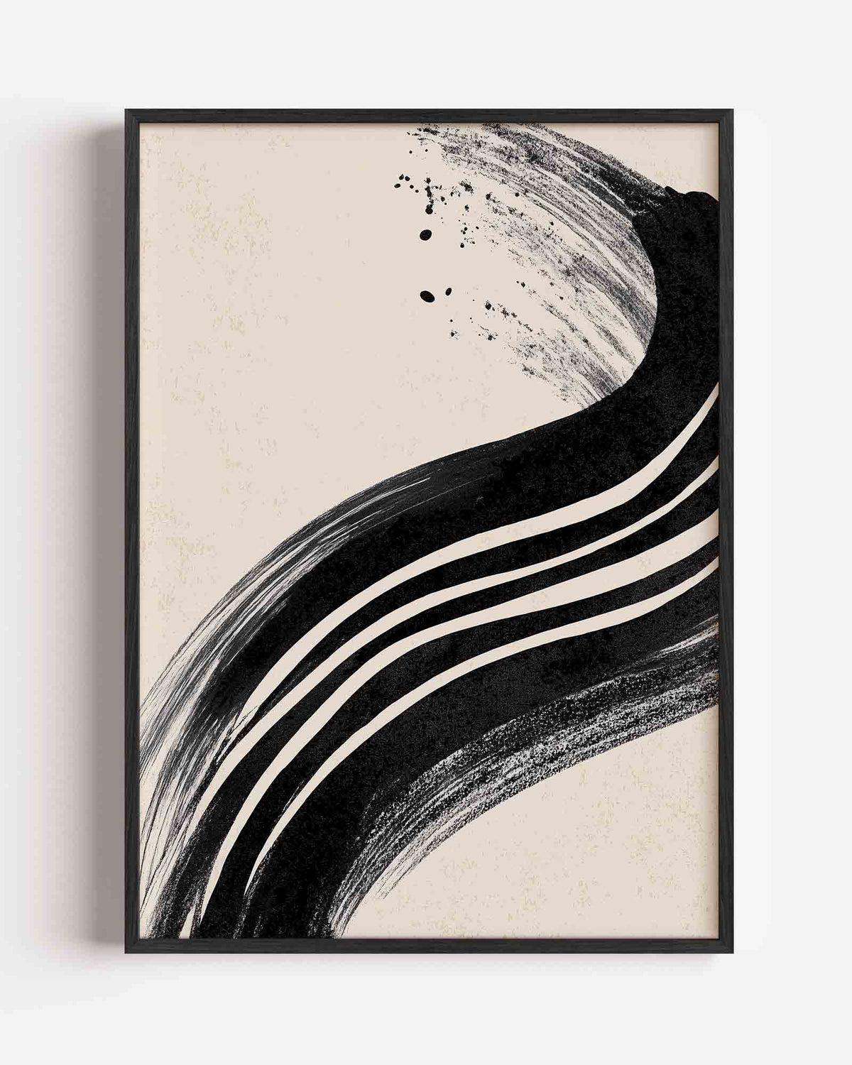 Abstracte zwarte lijnen – abstracte portret poster als wanddecoratie