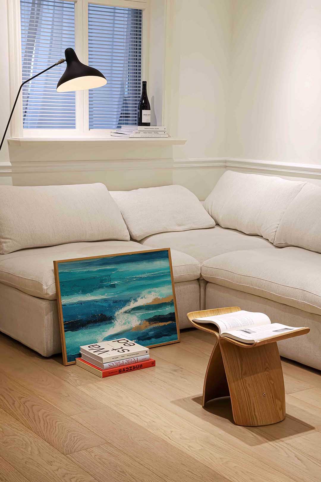 Golven en schuim – abstracte wandkunst als landscape poster