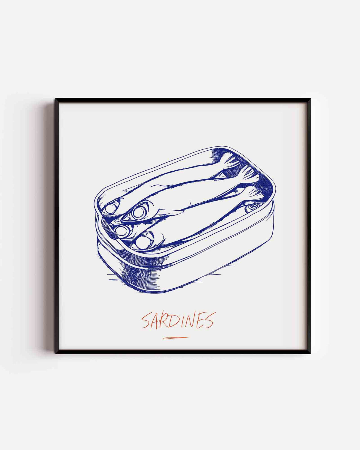 Sardines in blik – keuken vierkante poster als wanddecoratie