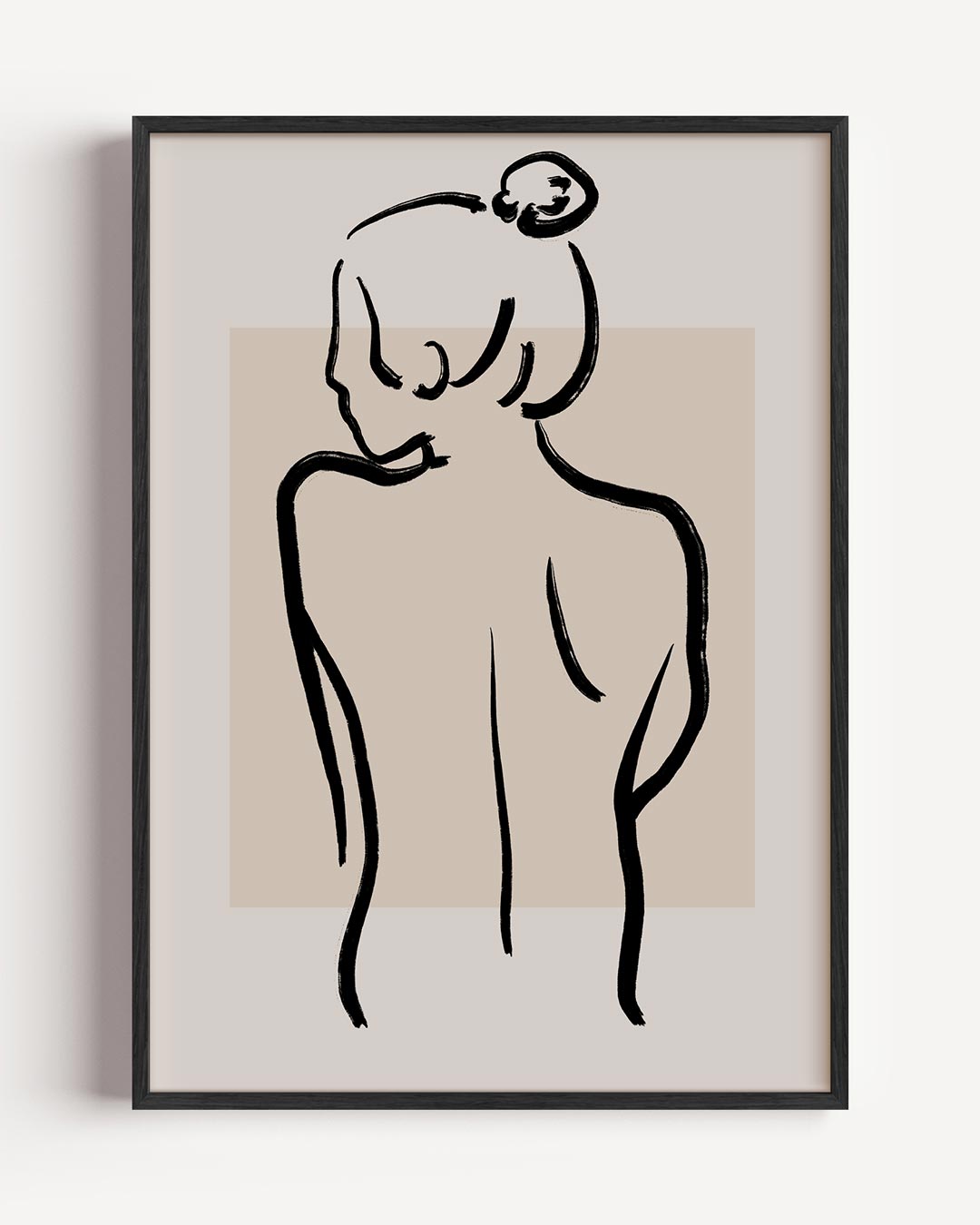 Minimalistisch Silhouet van een Vrouw – lijntekening portret poster als wanddecoratie