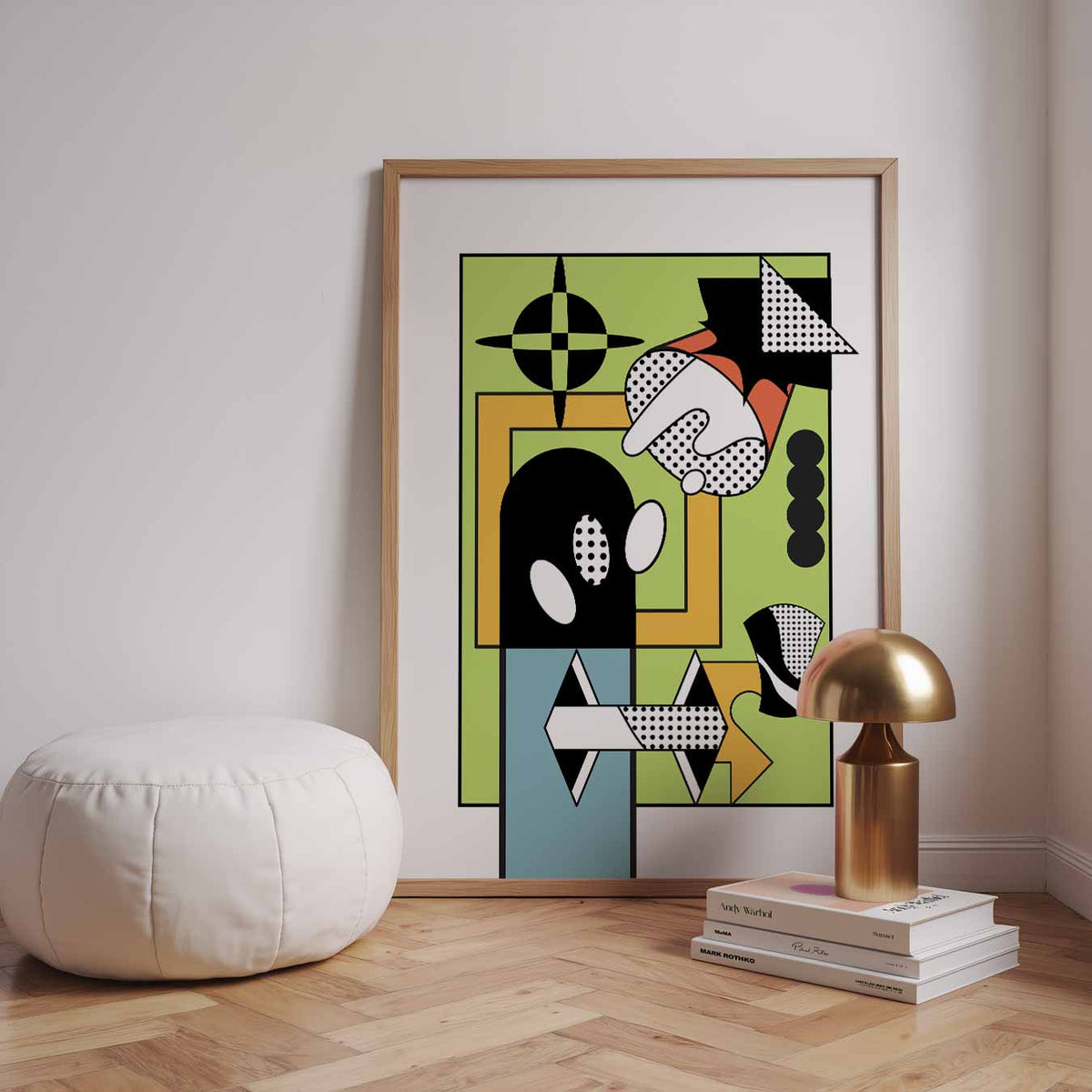 Moderne Geometrische Kunstposter – staande kleurrijke abstracte wanddecoratie van WallArtistic