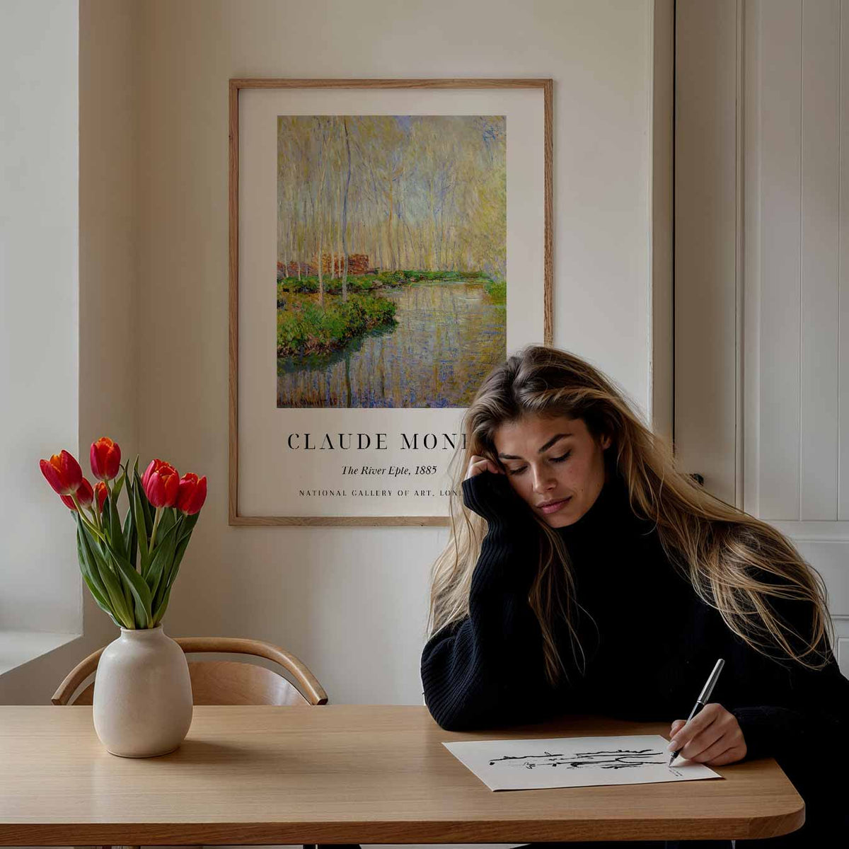 Monet's Dromerige Rivierlandschap – Popart poster als moderne urban wanddecoratie