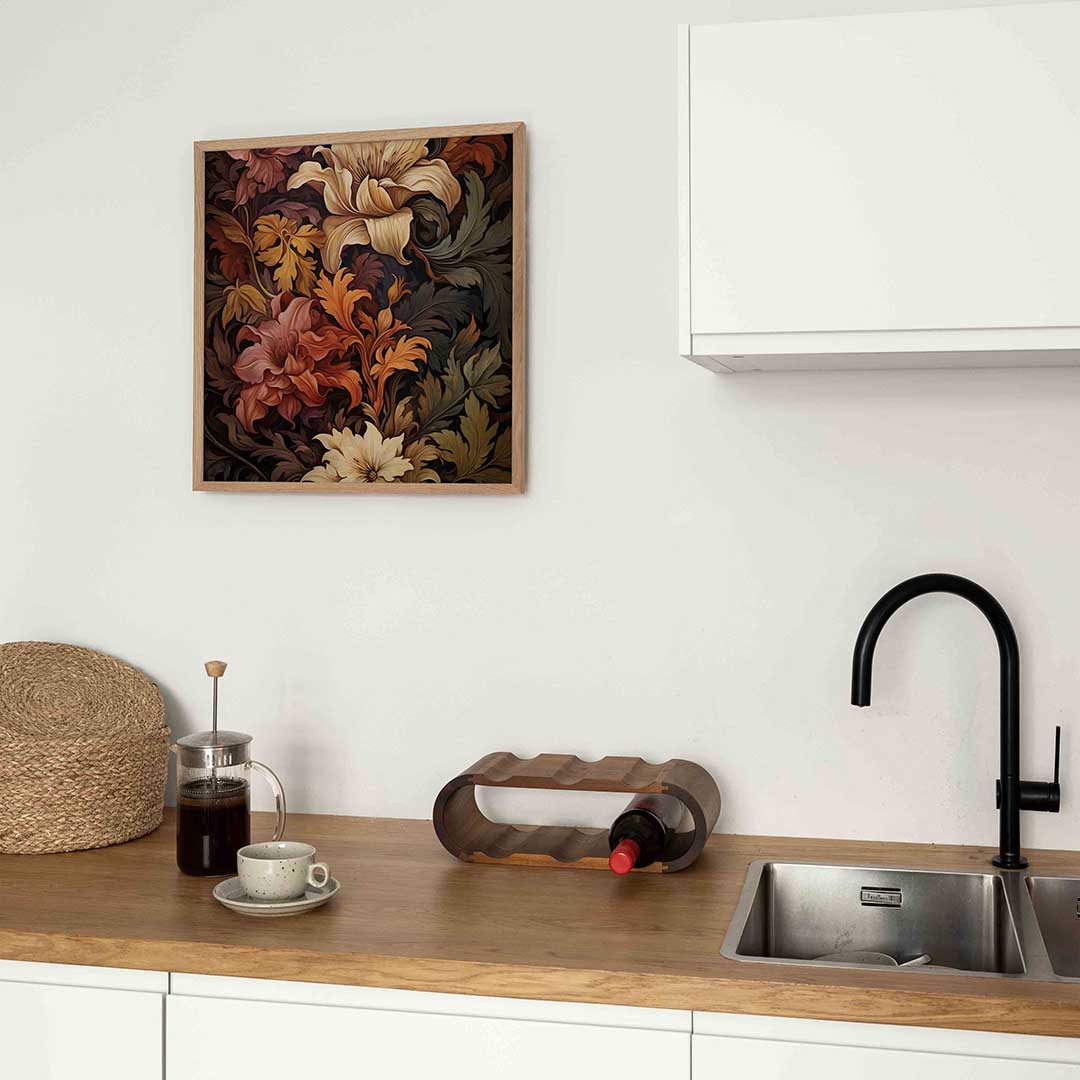 Bloemen en bladeren – William Morris poster in vierkant formaat