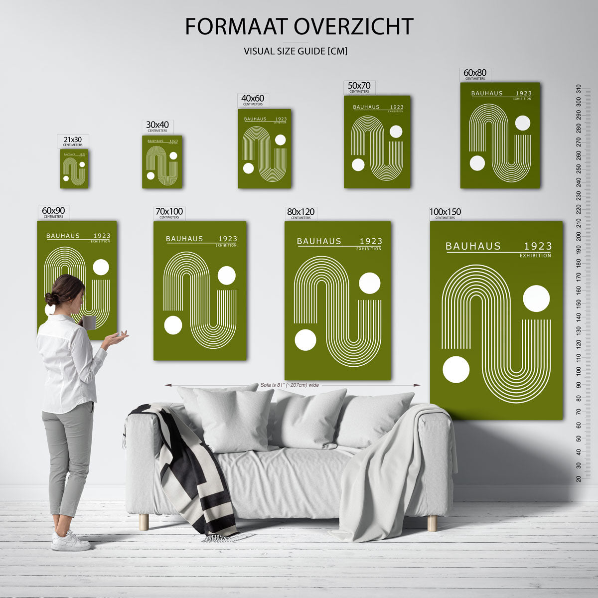 Lijnen en cirkels – Bauhaus poster als moderne geometrische wanddecoratie