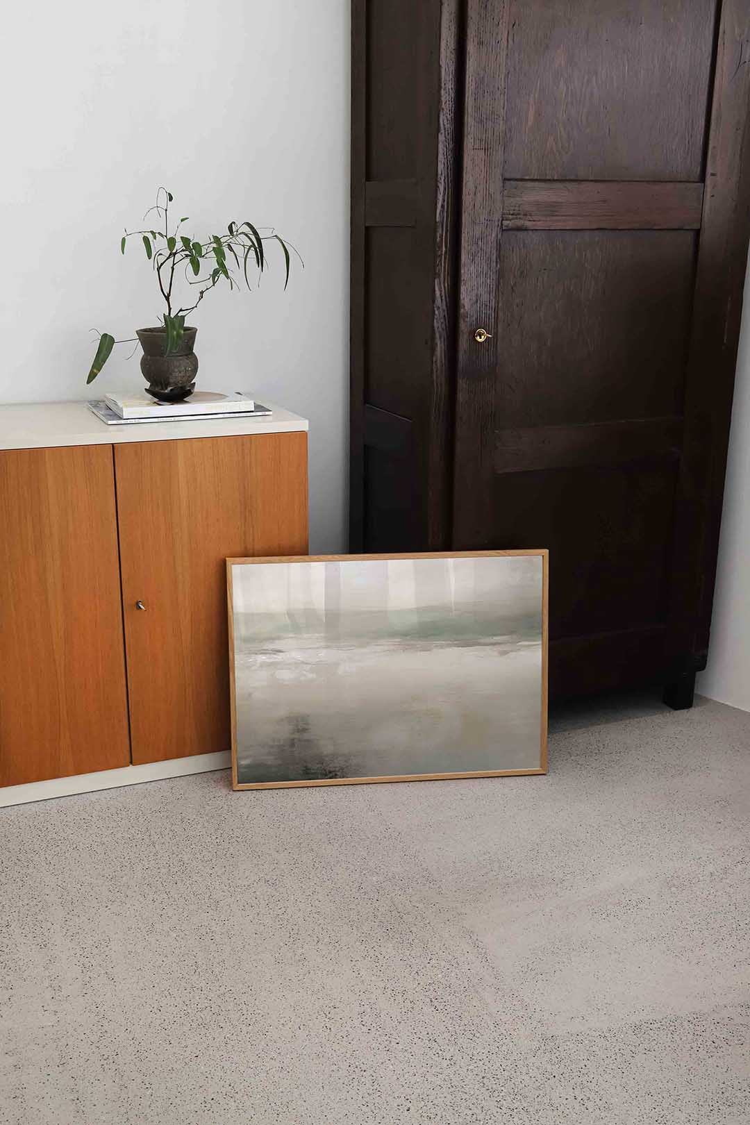 Abstracte landschapsweergave – hedendaagse illustratie als liggende poster